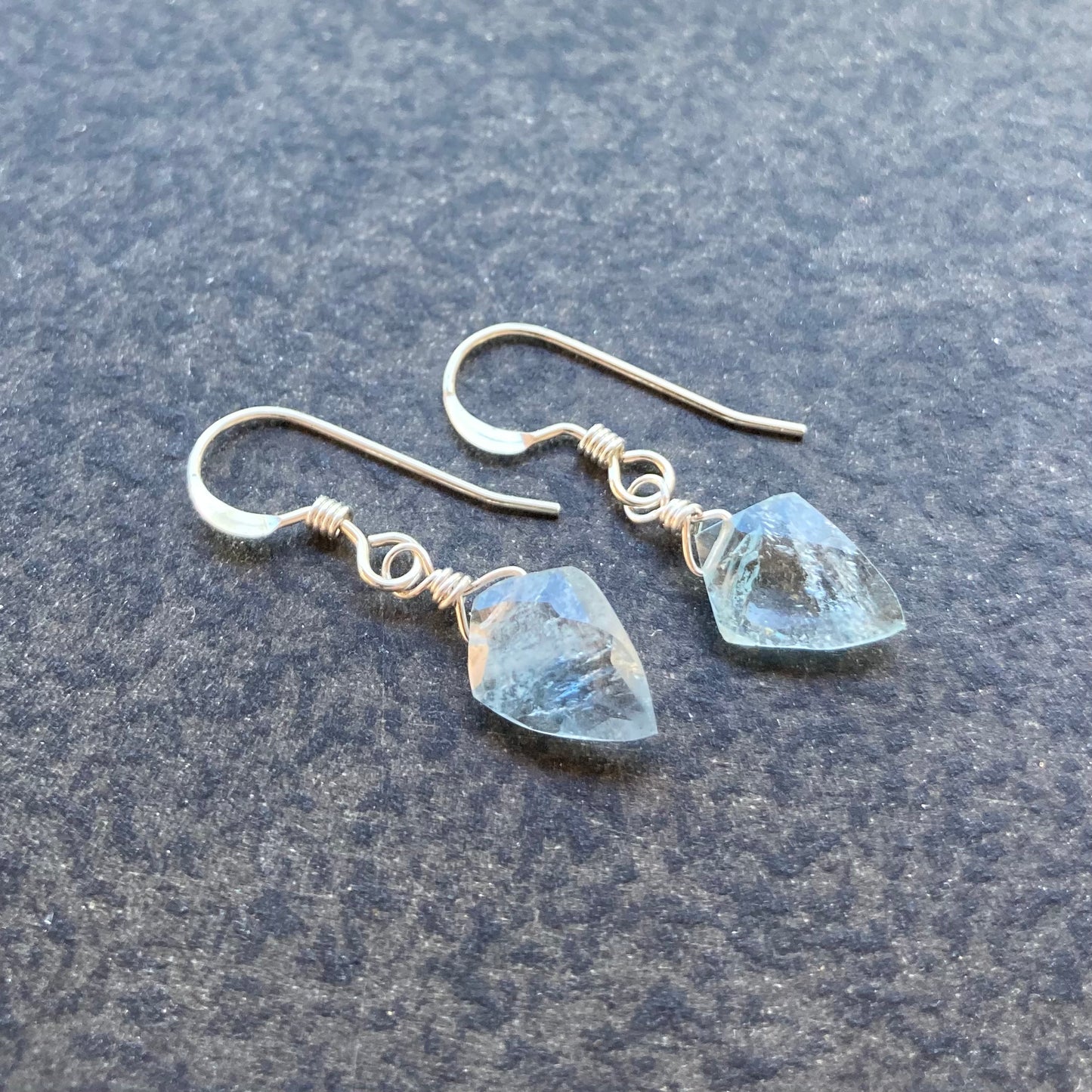 Moss Aquamarine & Sterling Silver Earrings