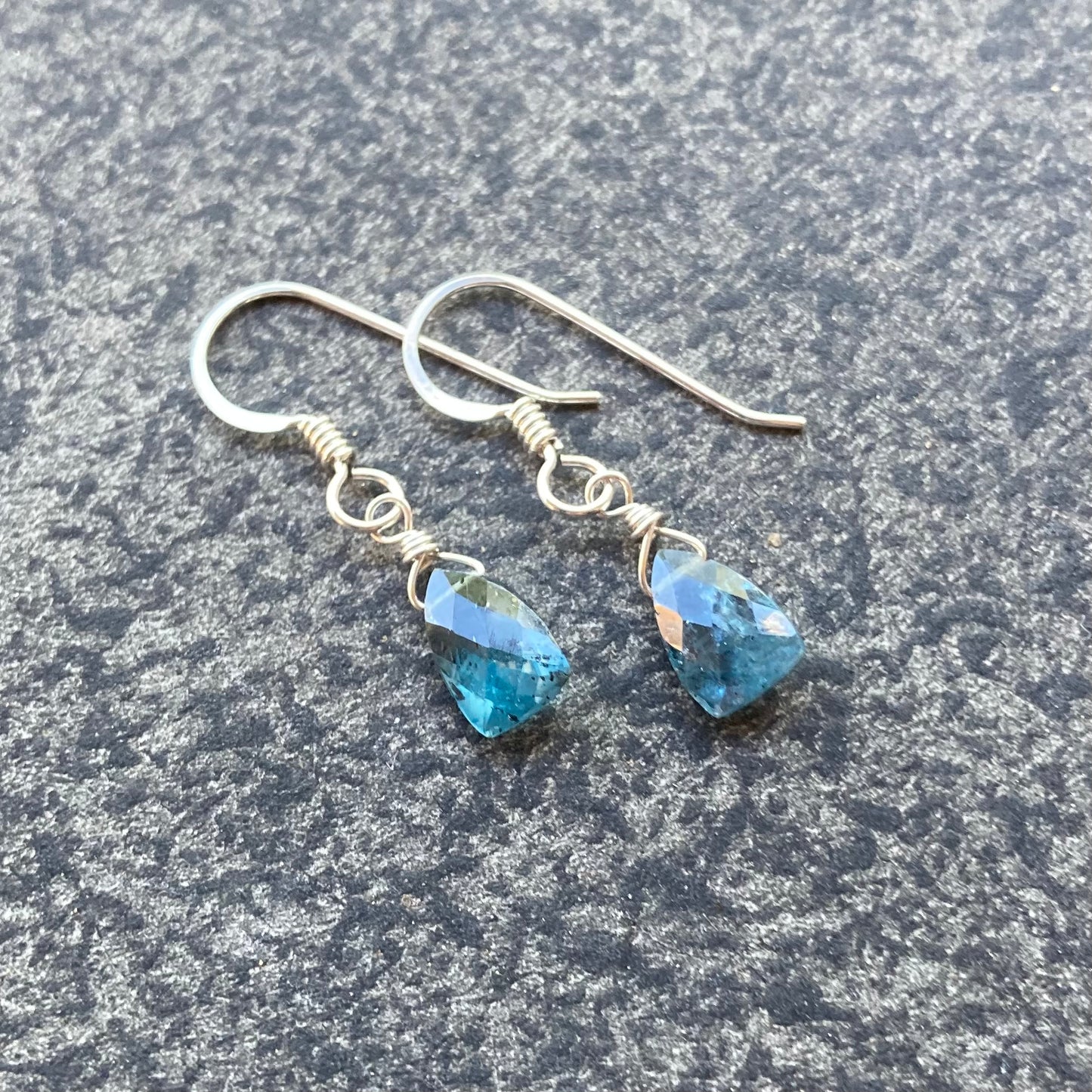 Moss Kyanite & Sterling Silver Earrings