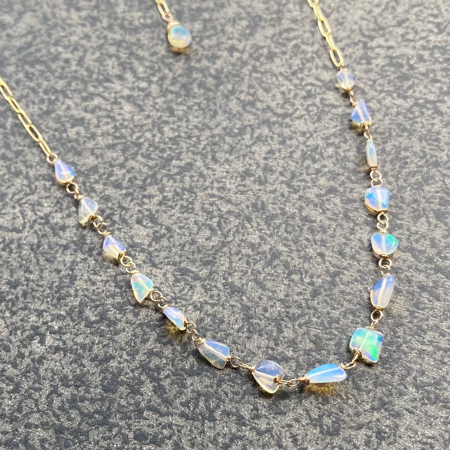 Ethiopian Opal & Gold Necklace