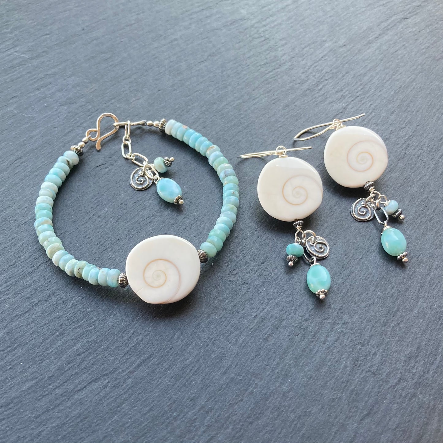 Larimar & Sterling Silver Shiva Eye Bracelet