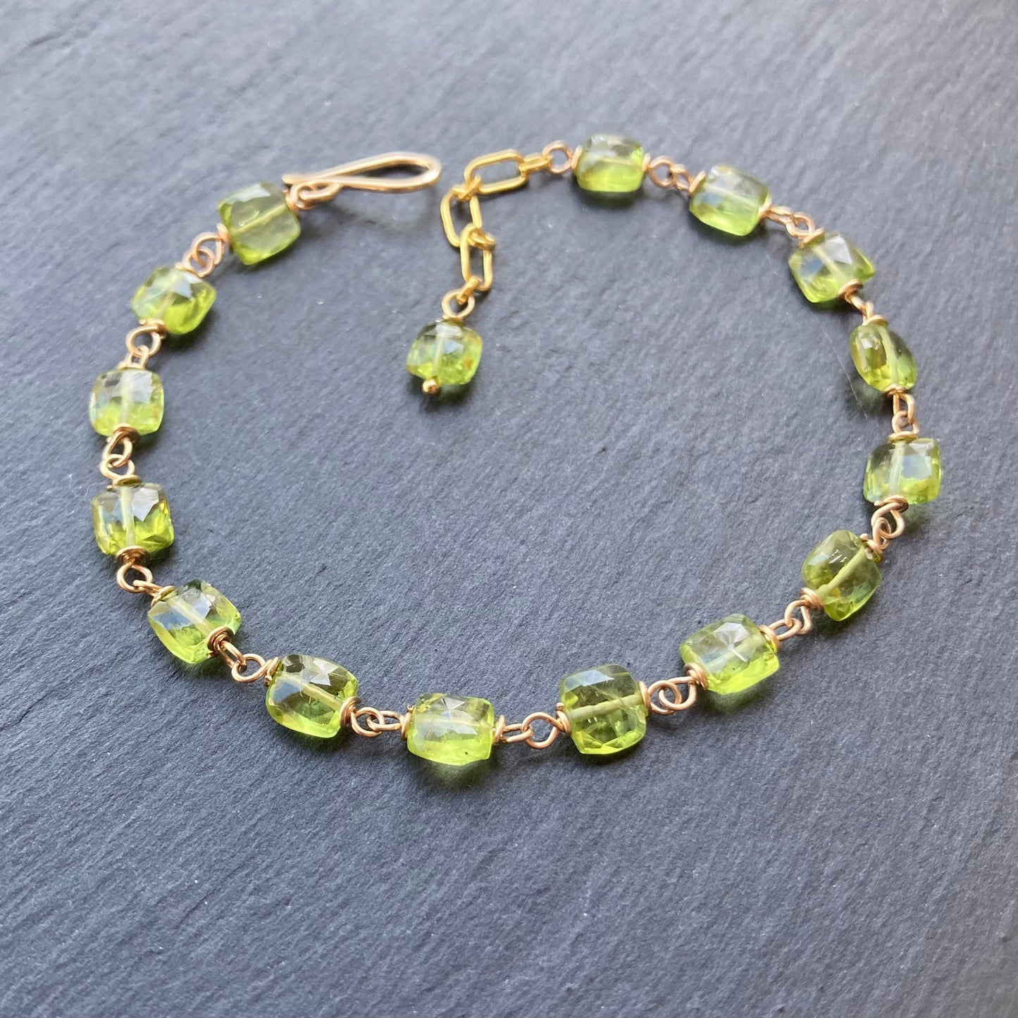Peridot & Gold Bracelet