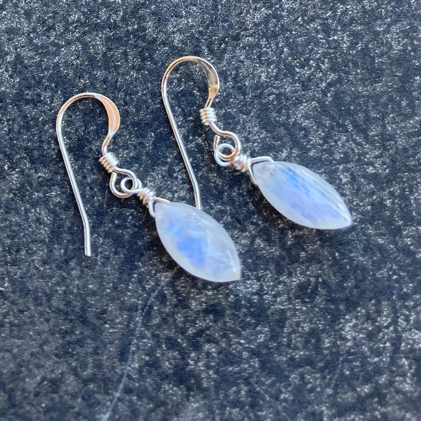 Rainbow Moonstone & Sterling Silver Earrings