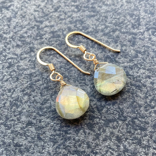 Labradorite & Gold Earrings