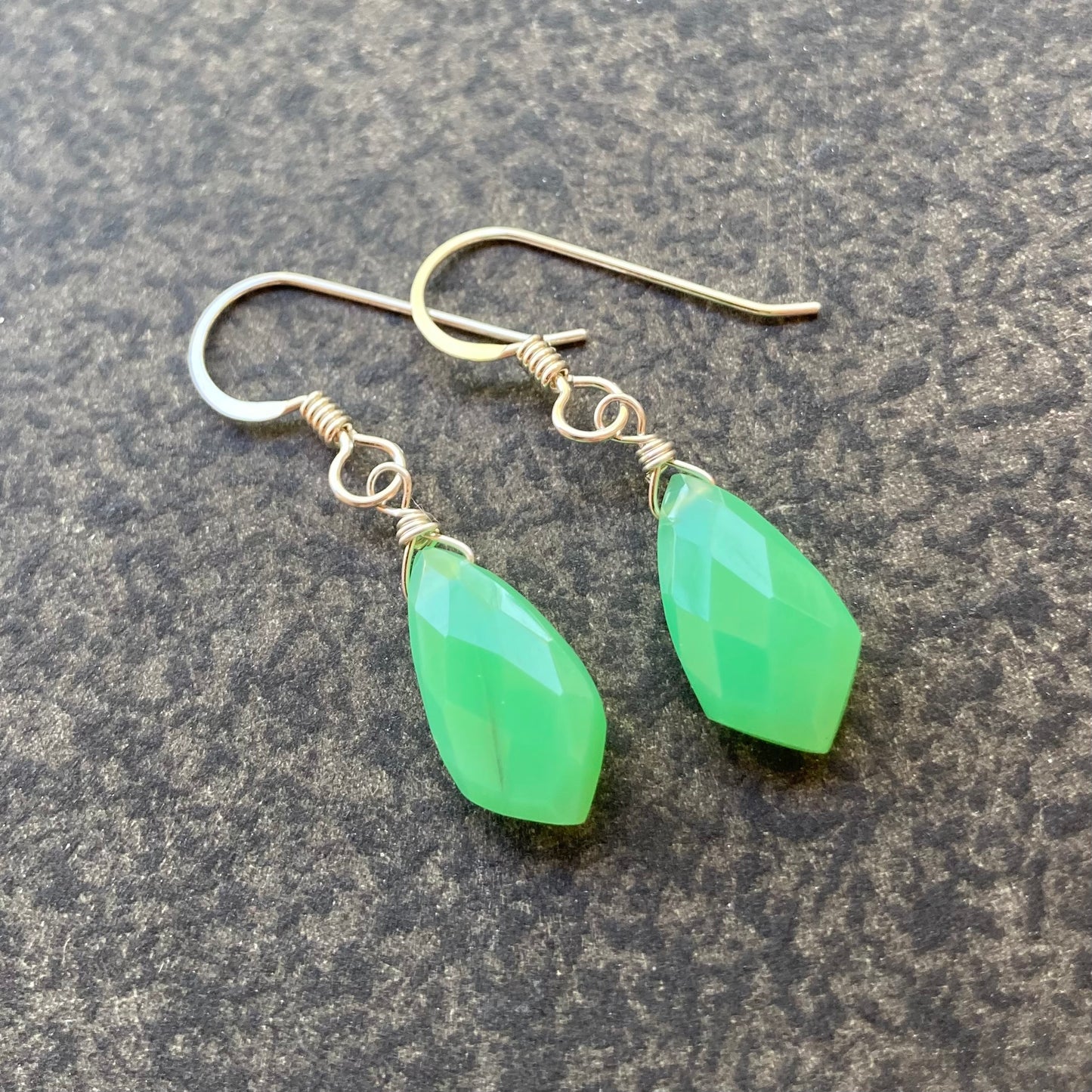 Chrysoprase & Sterling Silver Earrings