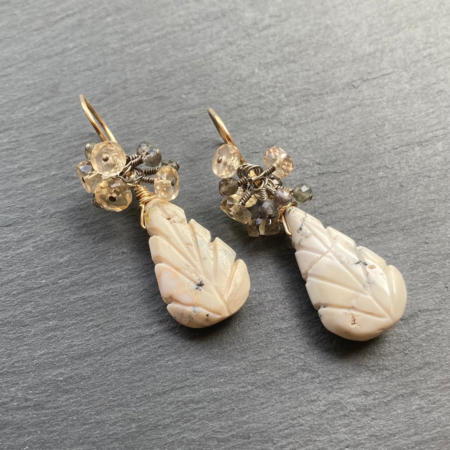 Dendritic Opal & Mixed Metal Earrings
