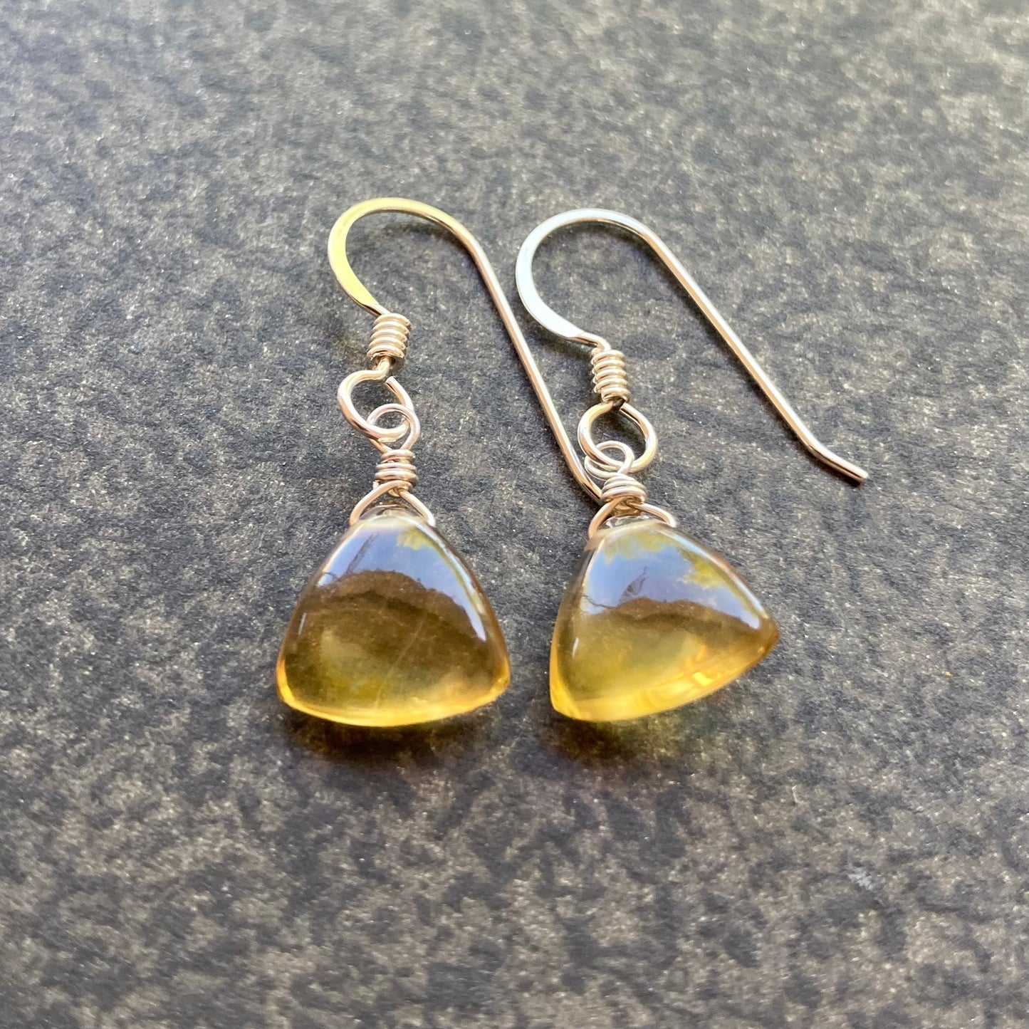 Beer Quartz & Sterling Silver Earrings