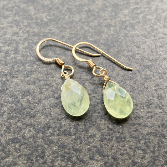 Prehnite & 14k Gold Earrings