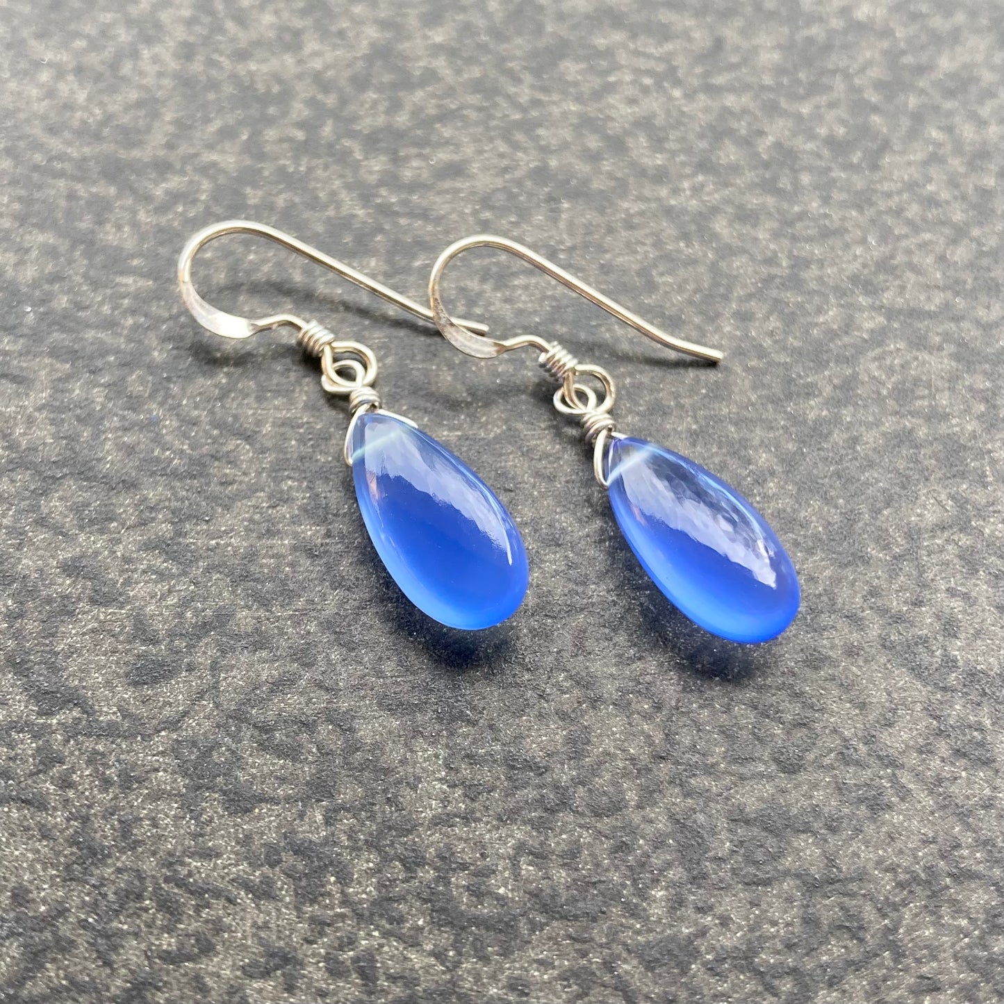 Blue Chalcedony & Sterling Silver Earrings