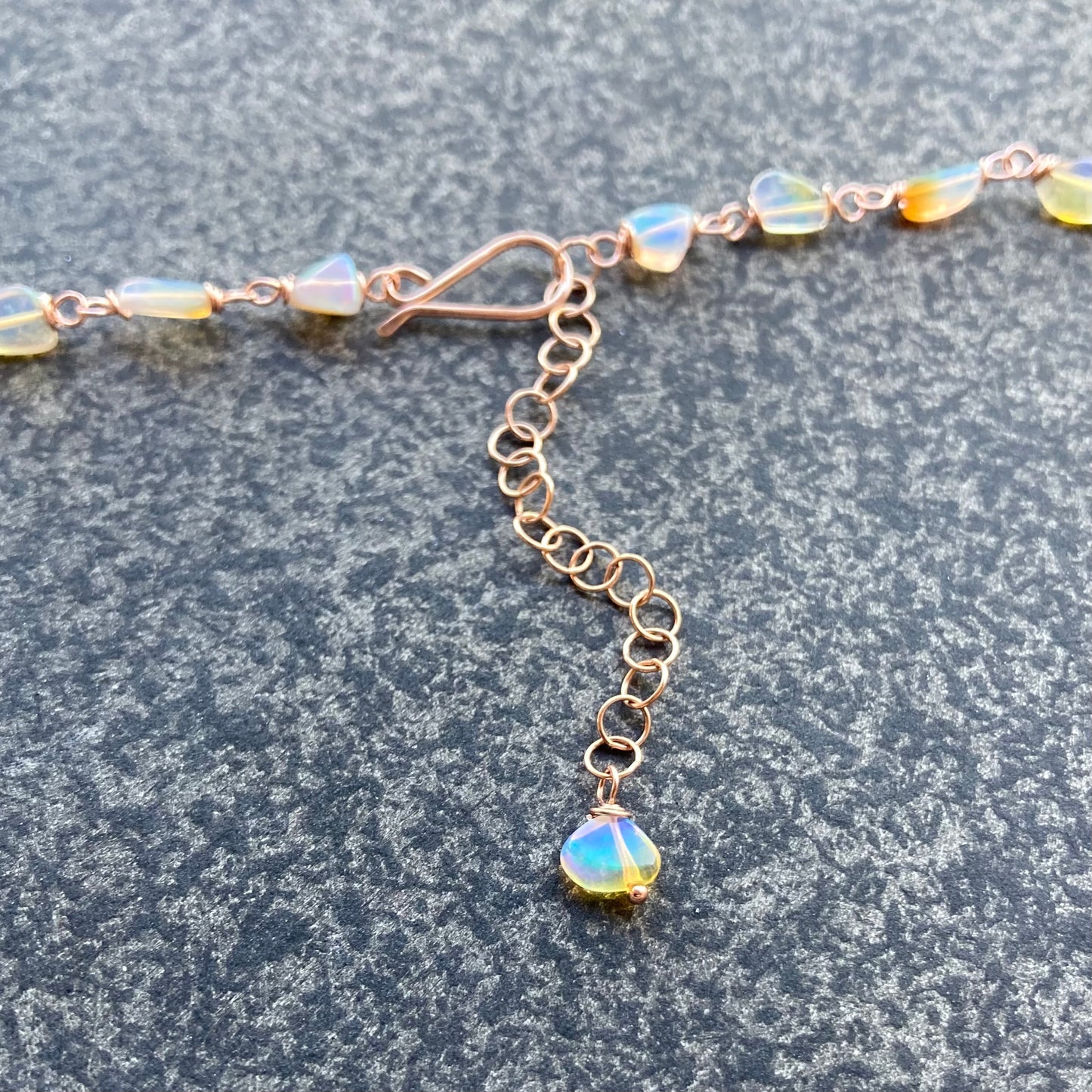 Ethiopian Opal & Rose Gold Necklace