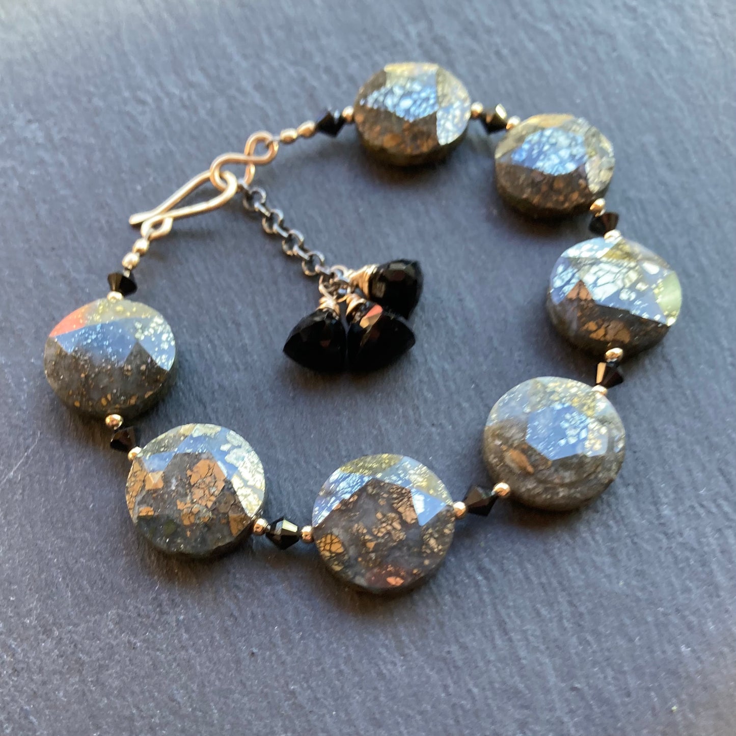 Nipomo Marcasite in Agate & Mixed Metal Tassel Bracelet