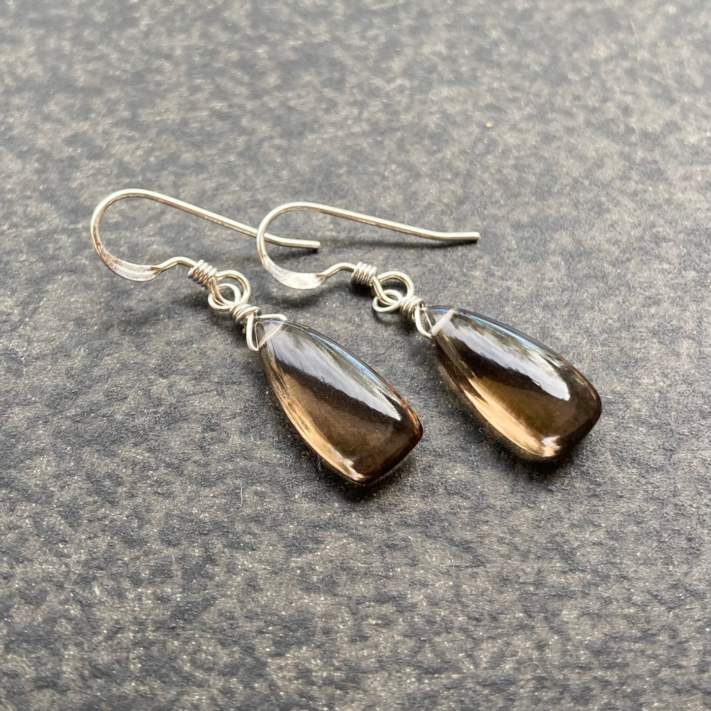 Smoky Quartz & Sterling Silver Earrings