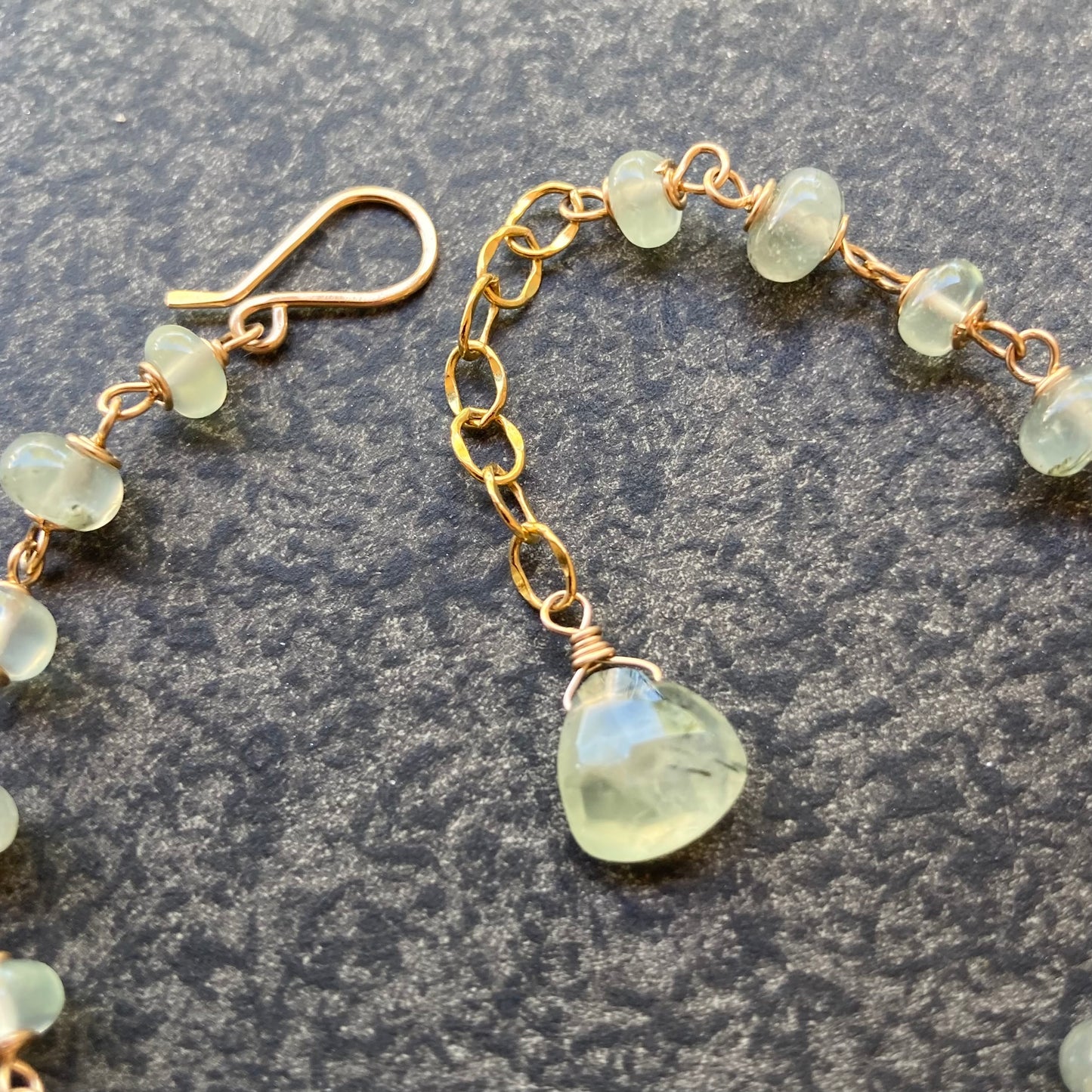 Prehnite & Gold Bracelet