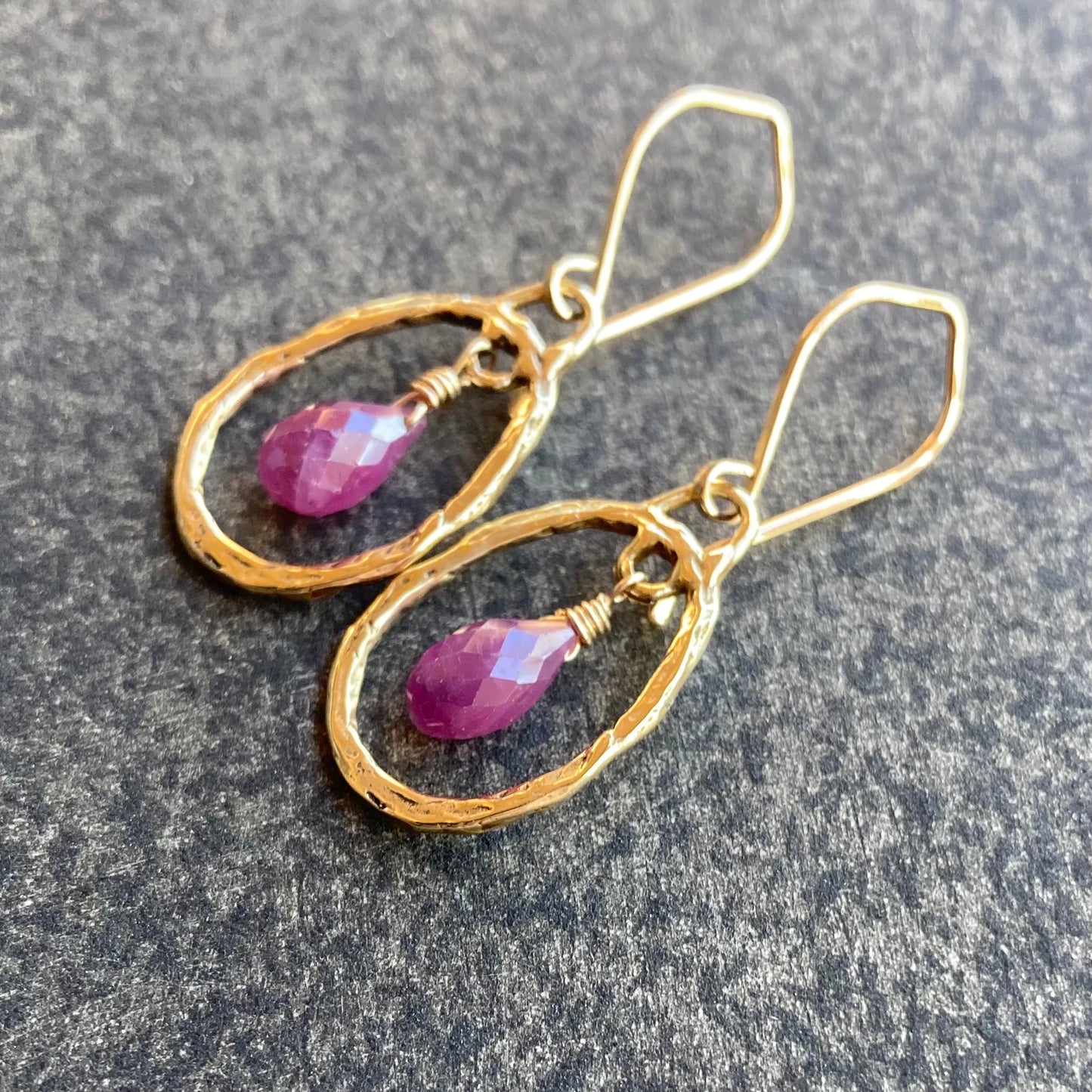 Ruby, Gold & Bronze Oval Hoops