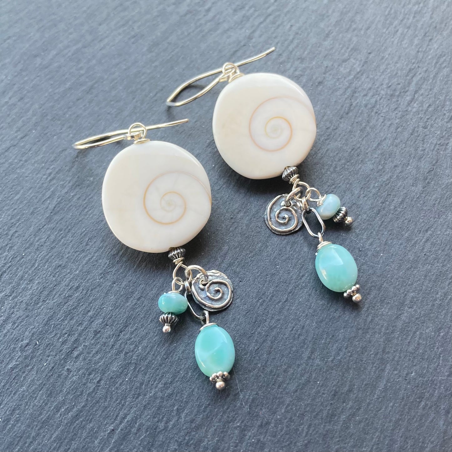 Larimar & Sterling Silver Shiva Eye Earrings