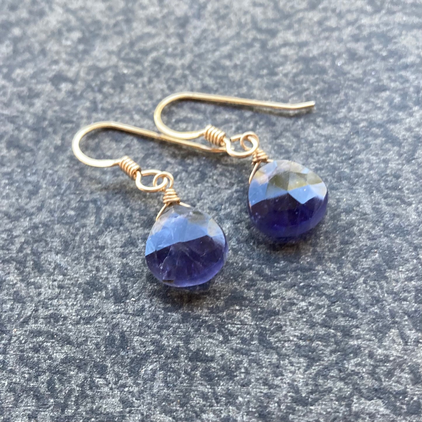 Iolite & Gold Earrings