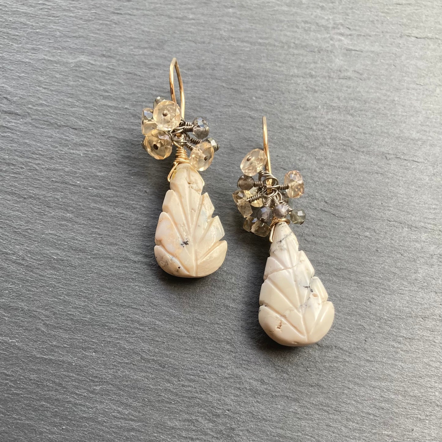 Dendritic Opal & Mixed Metal Earrings