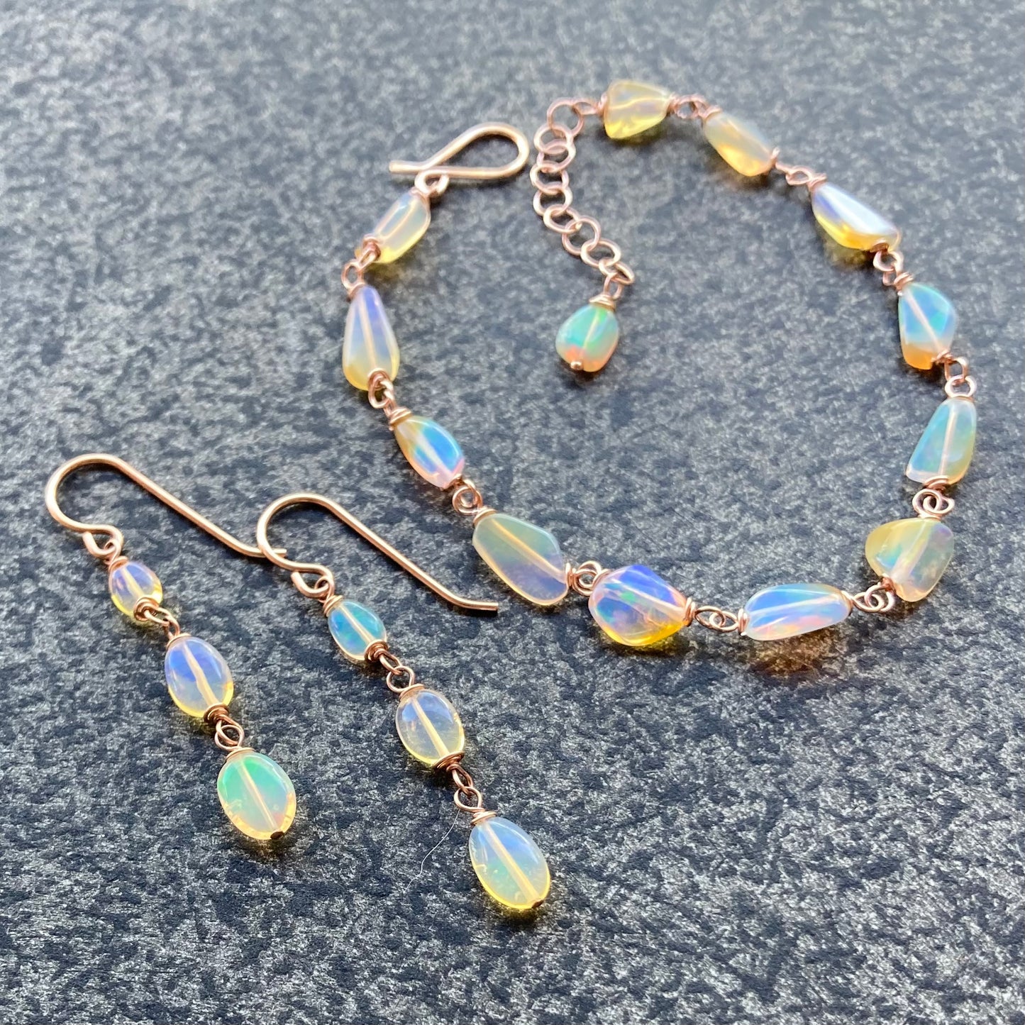 Ethiopian Opal & Rose Gold Bracelet