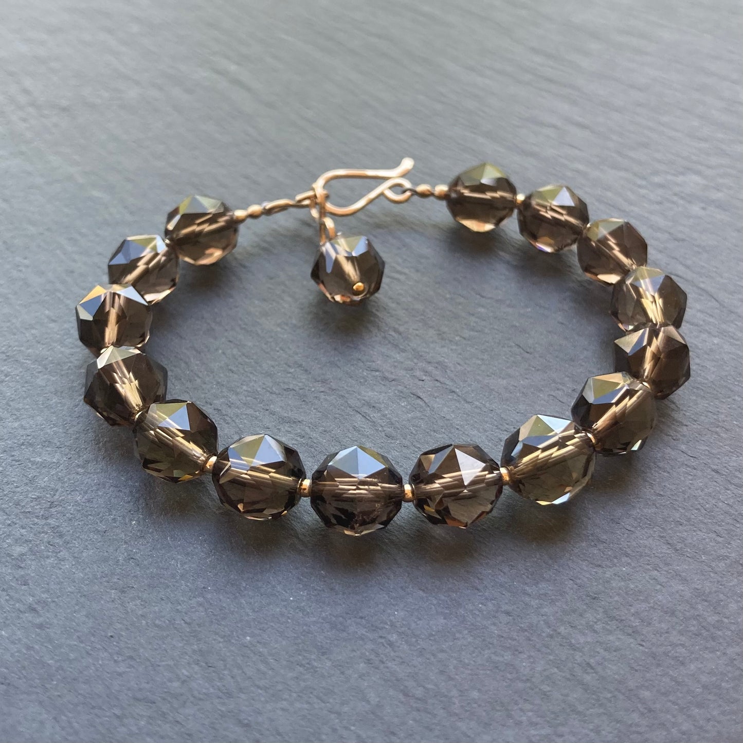 Smoky Quartz & Gold Bracelet