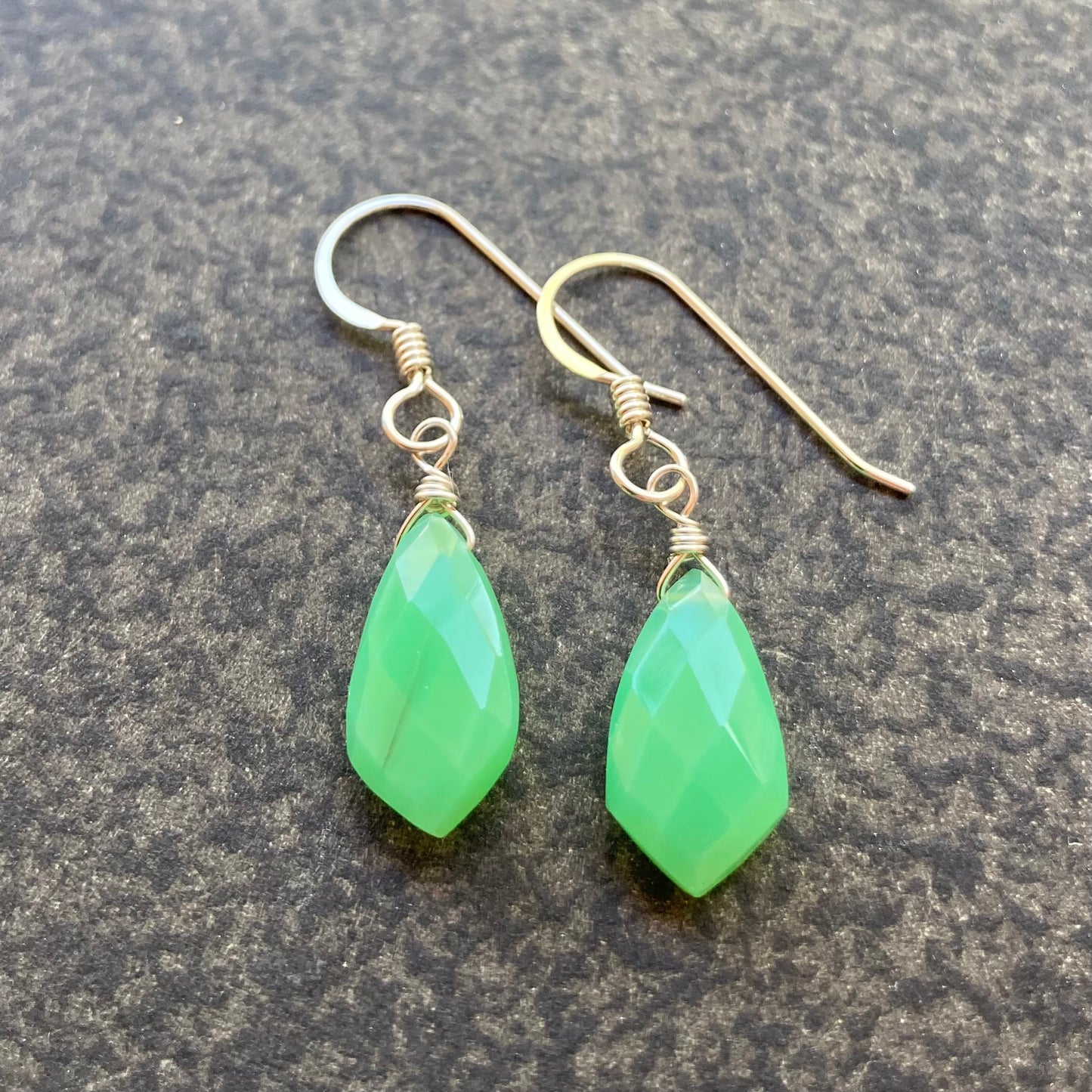 Chrysoprase & Sterling Silver Earrings