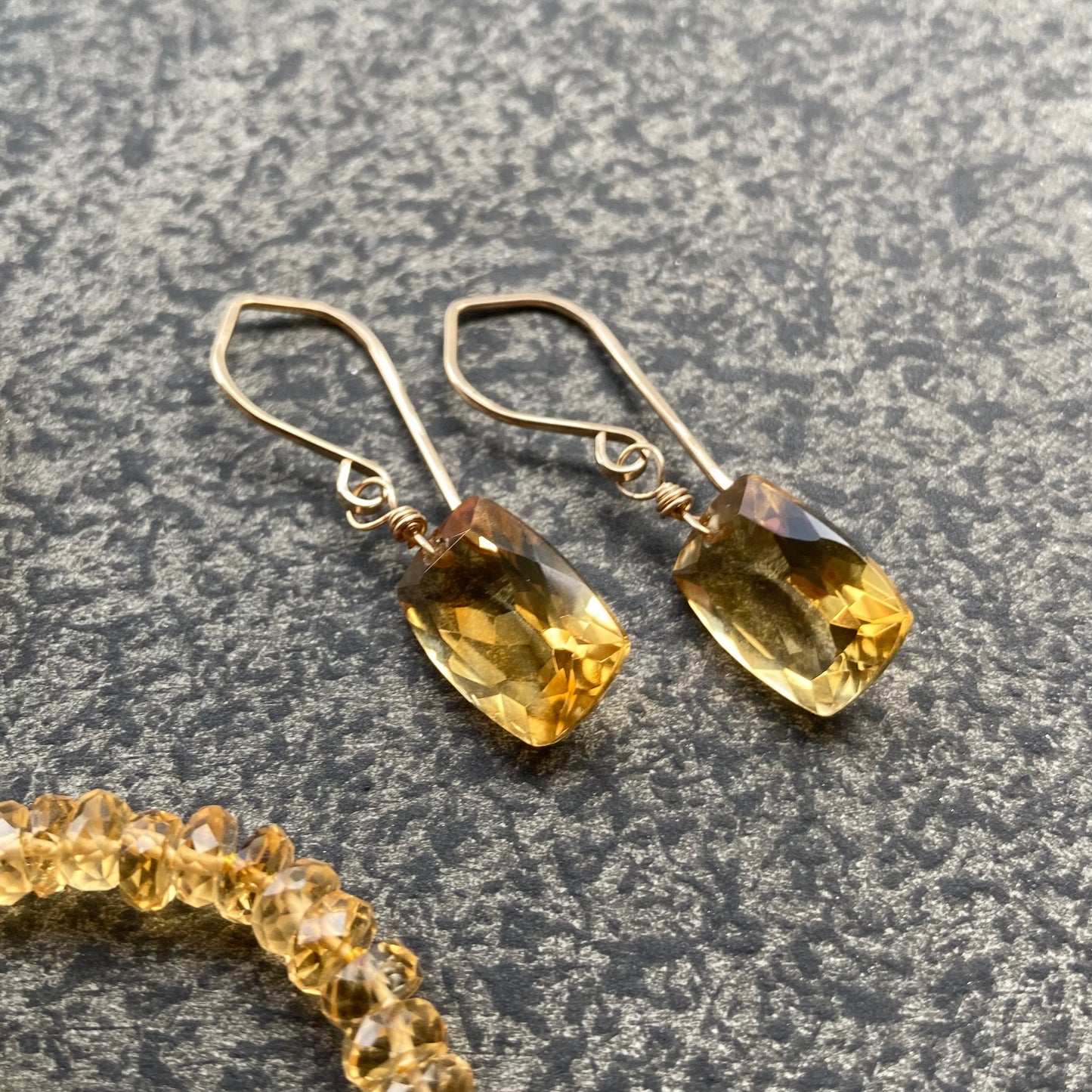 Citrine & Gold Earrings