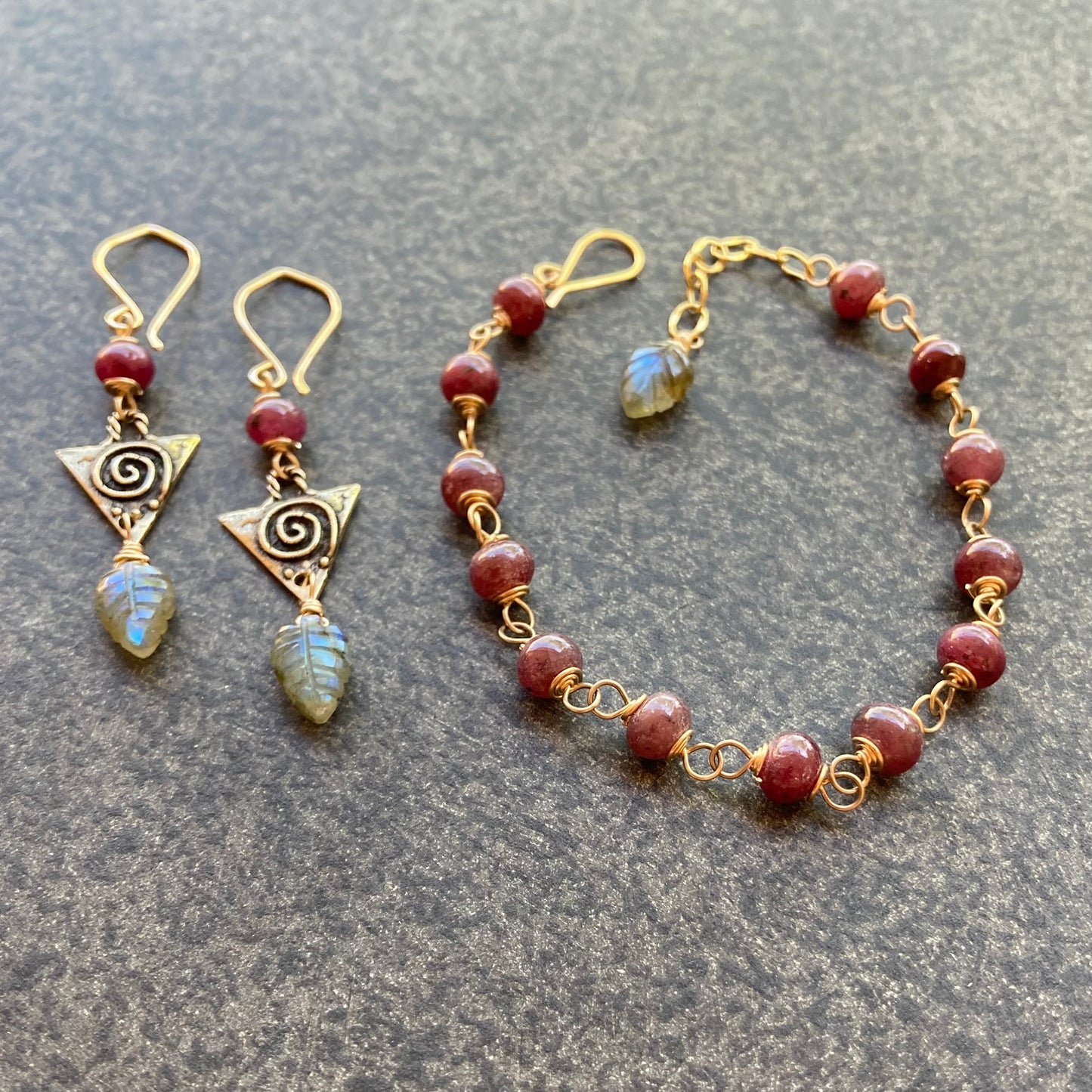 Natural Ruby & Gold Bracelet