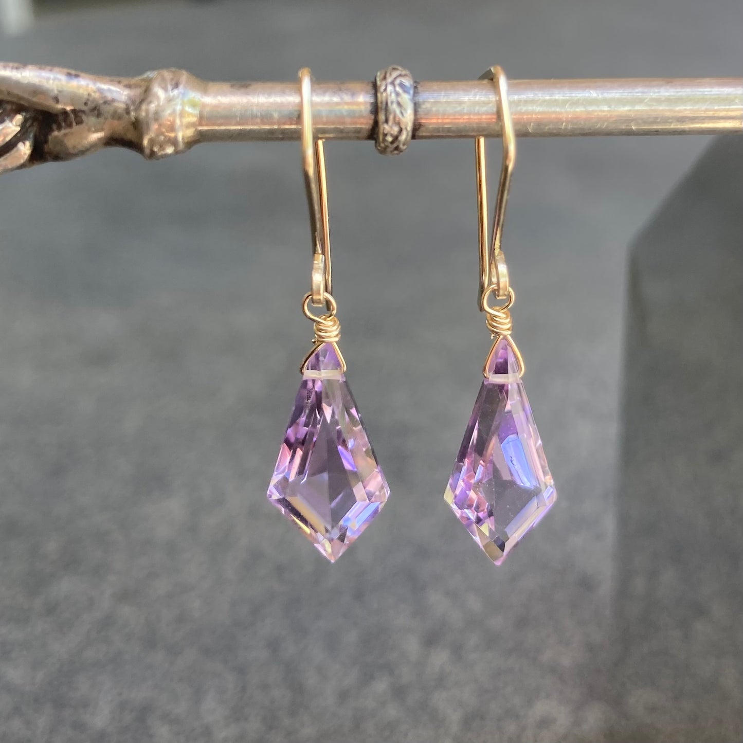 Ametrine & Gold Kite Earrings