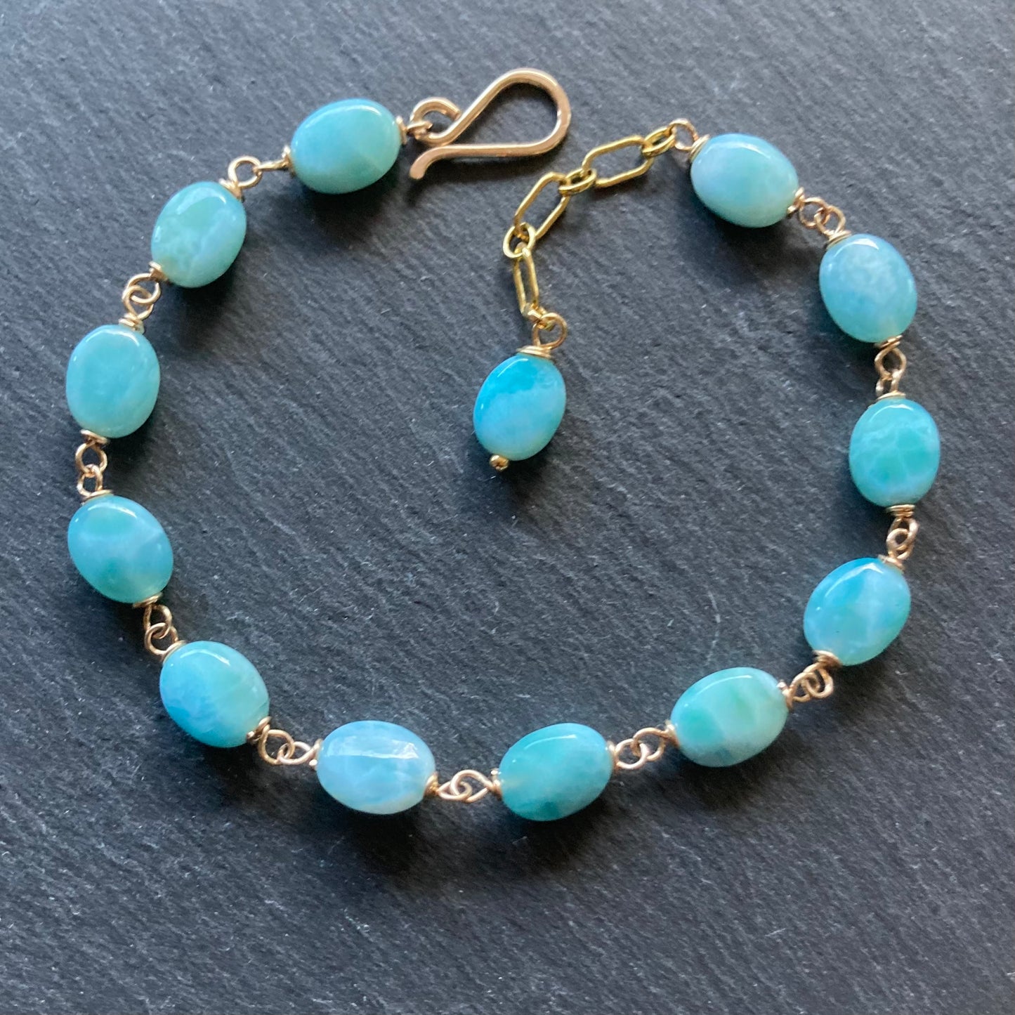 Larimar & Gold Bracelet