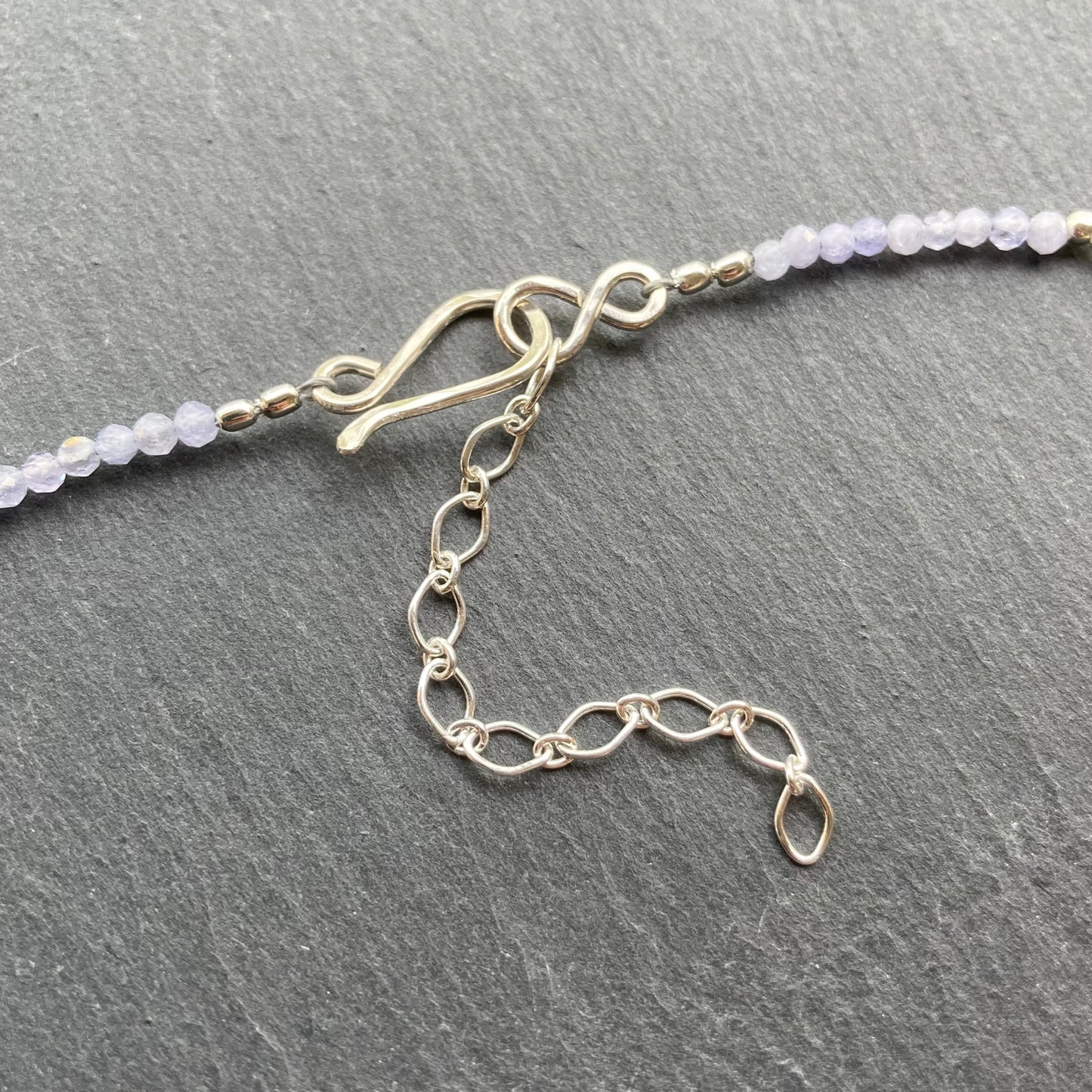 Tanzanite, Rainbow Moonstone & Sterling Silver Moonbeam Choker