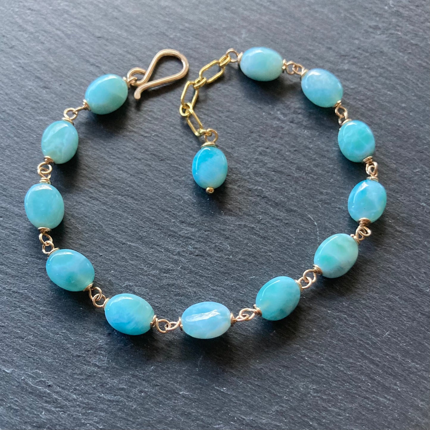 Larimar & Gold Bracelet