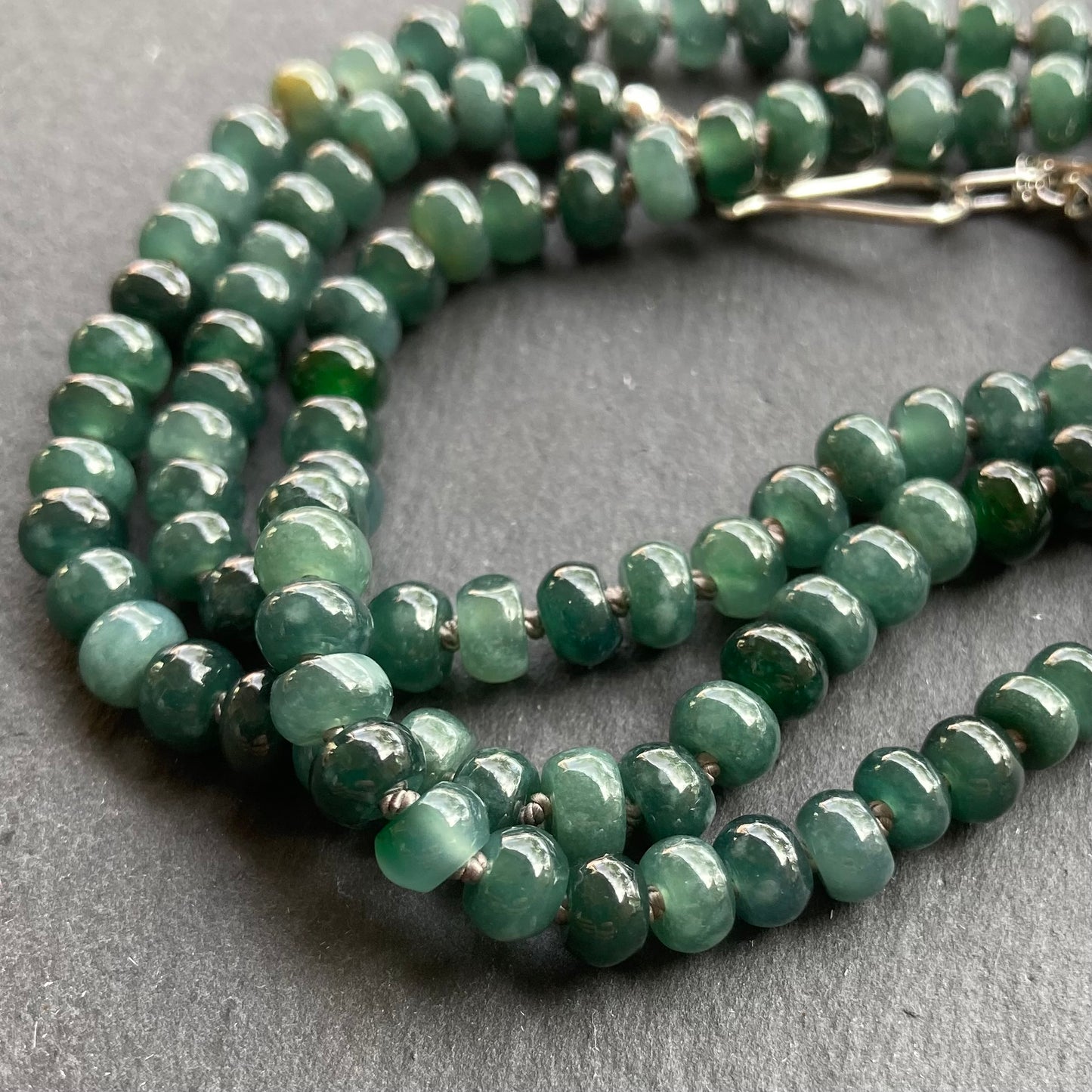 Guatemalan Jade Hand Knotted Silk Necklace