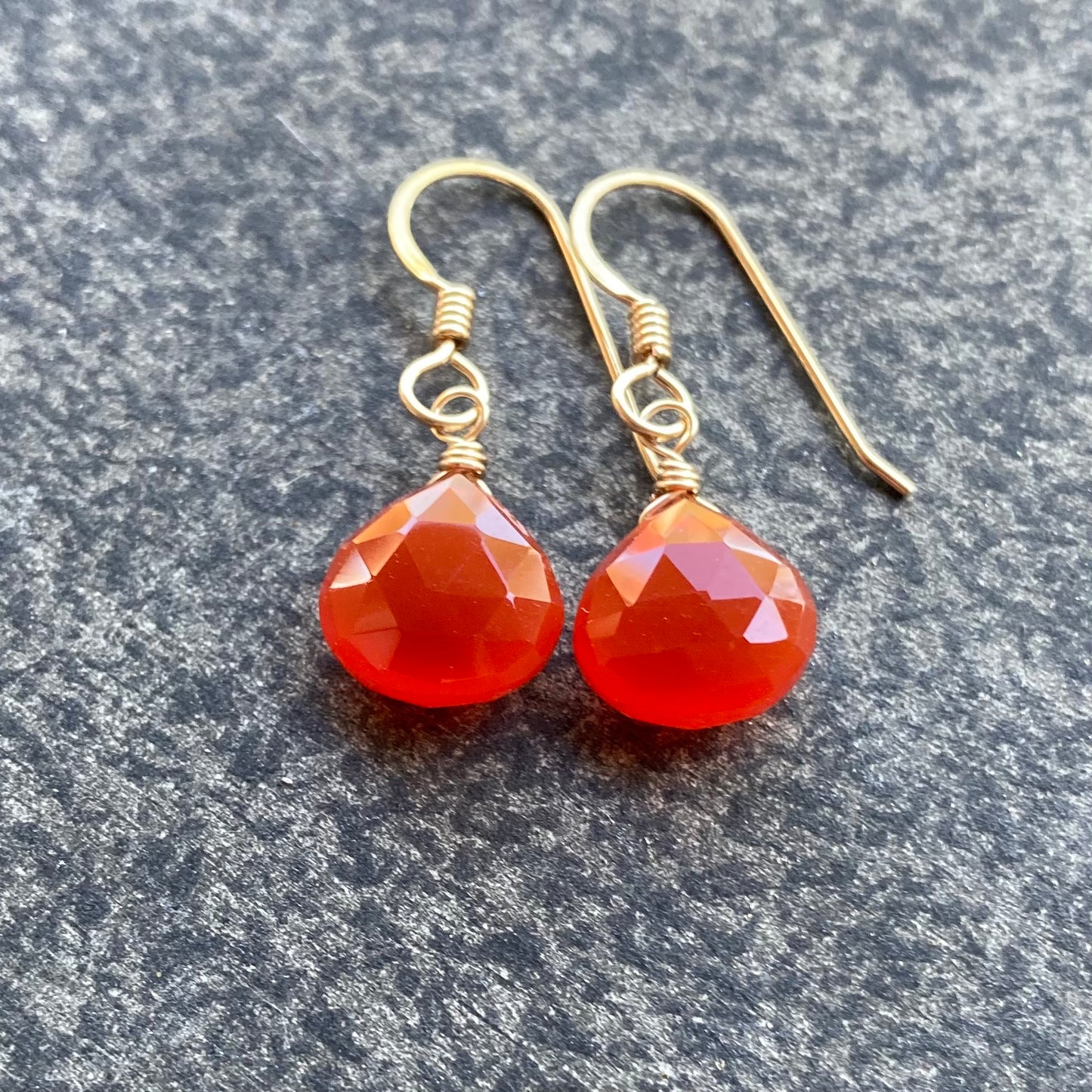 Carnelian & Gold Earrings