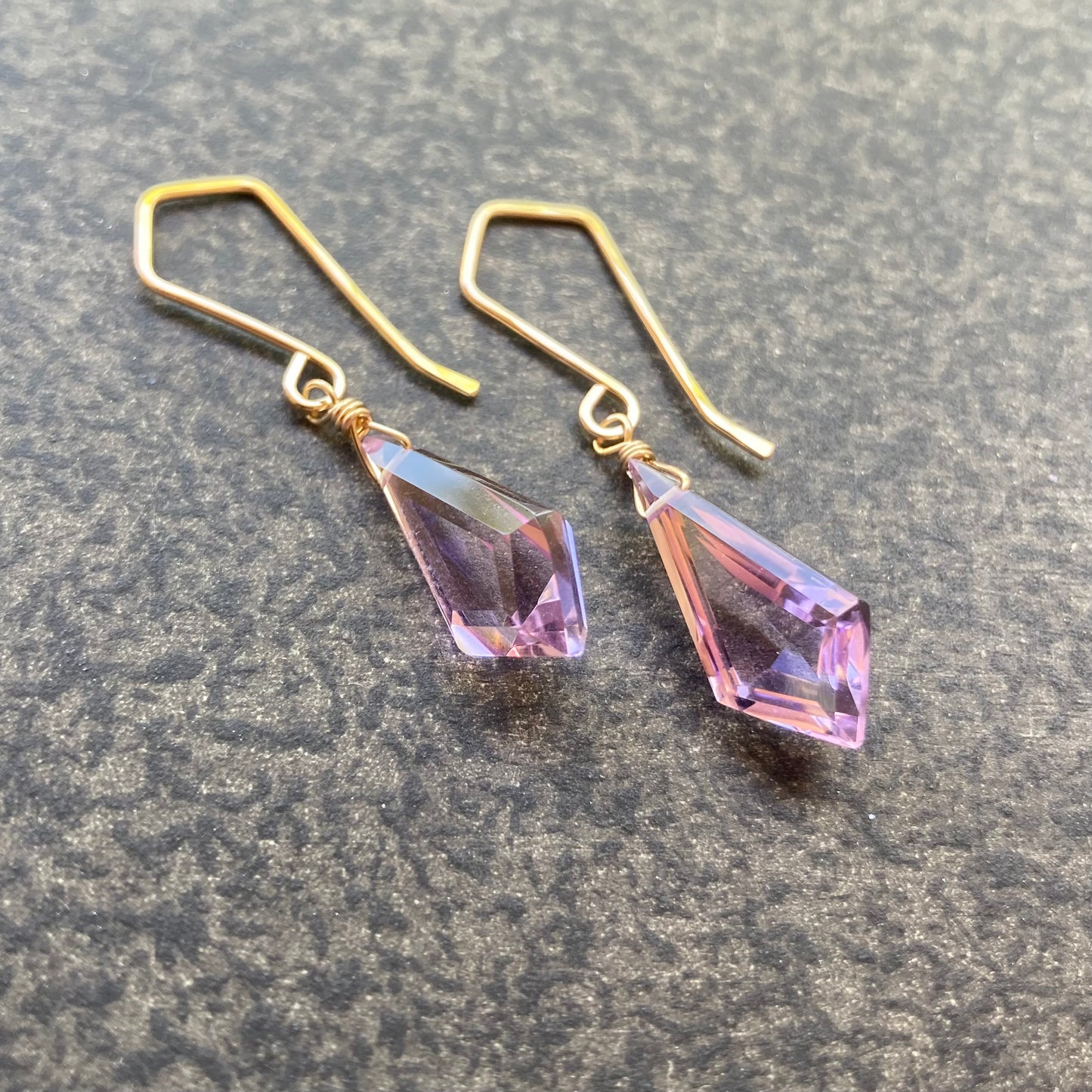 Ametrine & Gold Kite Earrings