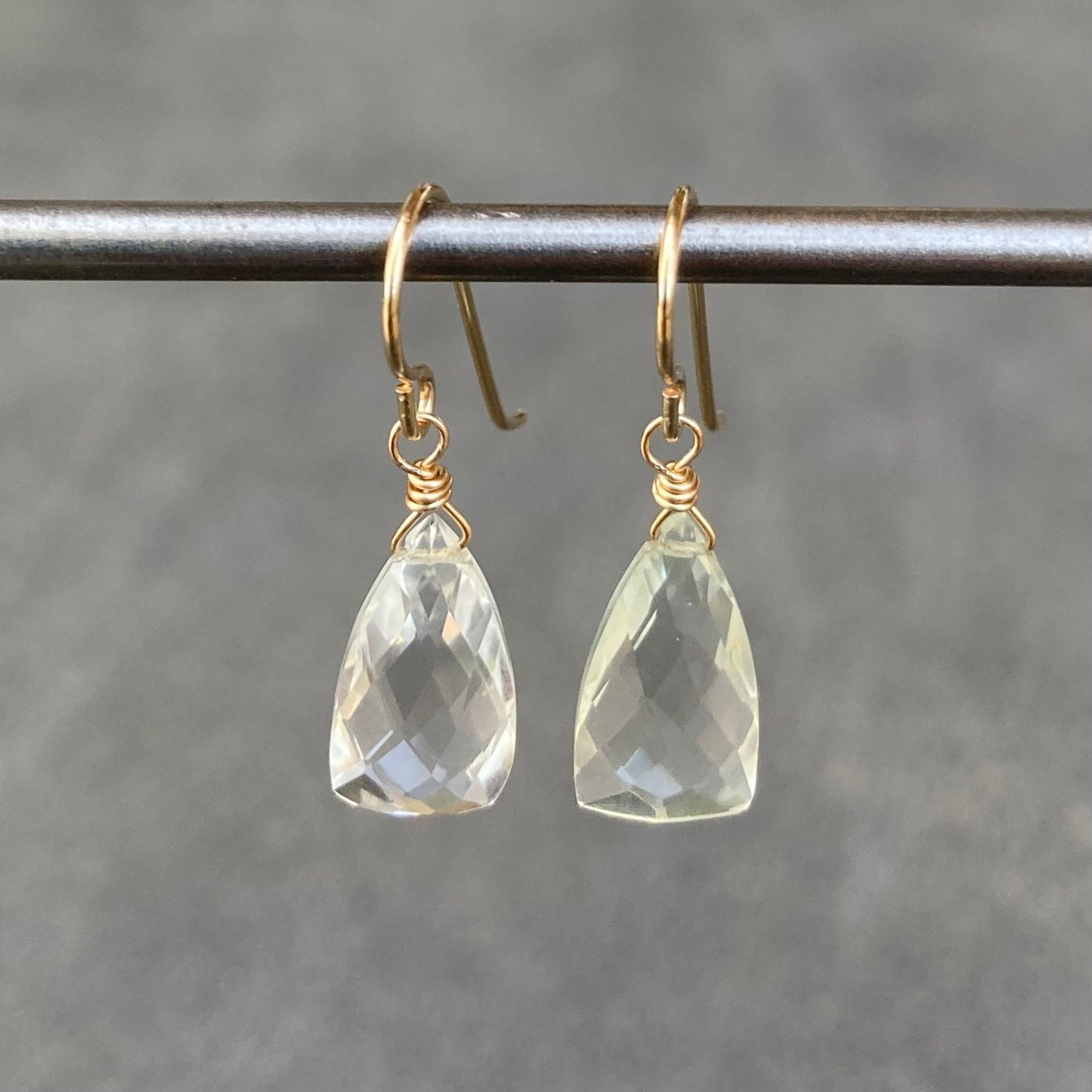 Crystal Quartz & 14k Gold Earrings