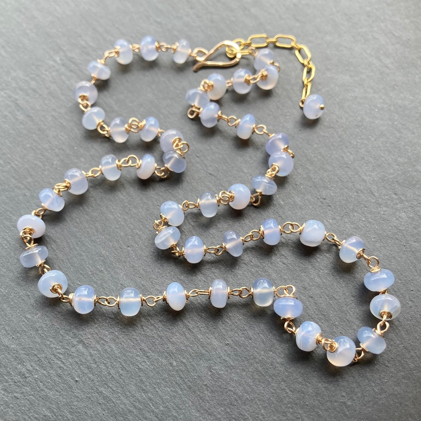 Blue Lace Agate & Gold Necklace