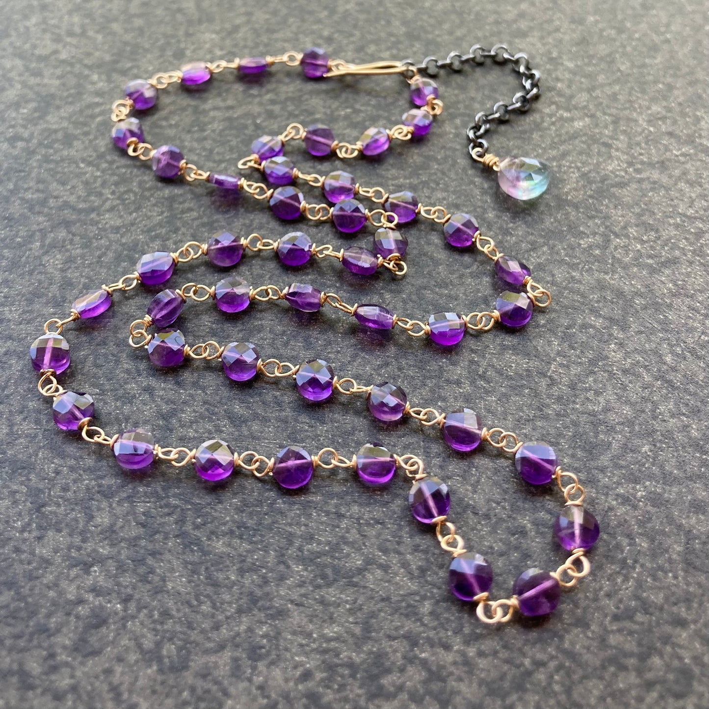 Amethyst & Mixed Metal Necklace