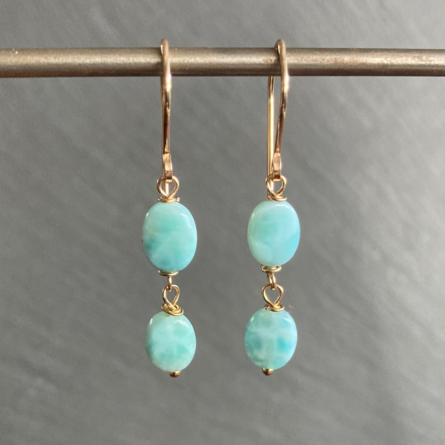 Larimar & Gold Earrings