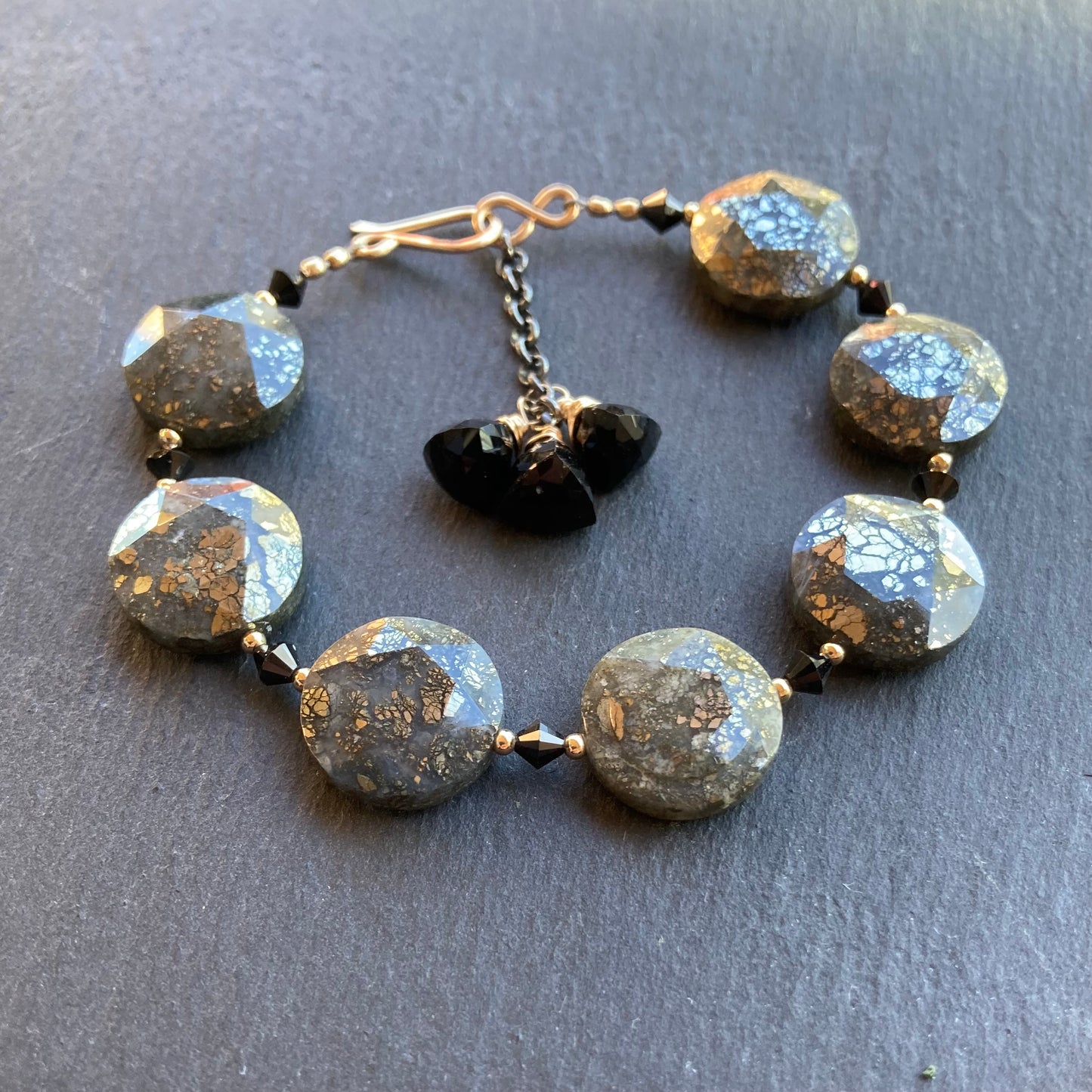 Nipomo Marcasite in Agate & Mixed Metal Tassel Bracelet