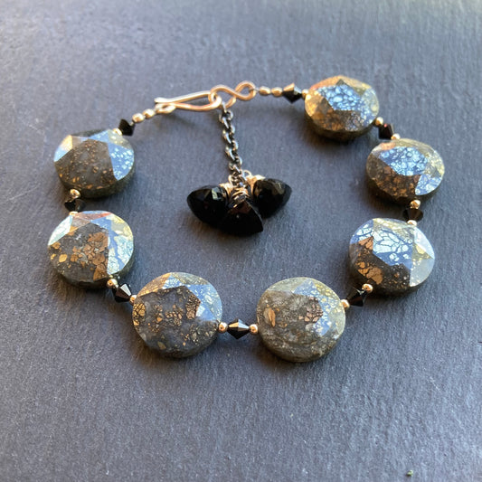 Nipomo Marcasite in Agate & Mixed Metal Tassel Bracelet