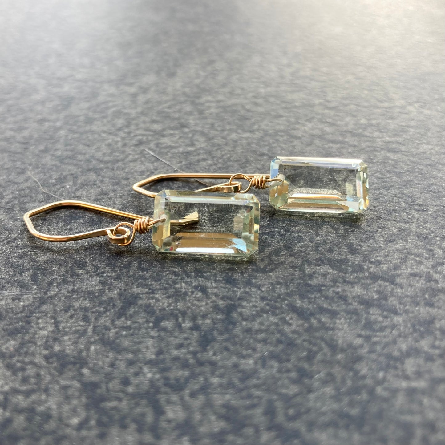 Prasiolite & Gold Earrings