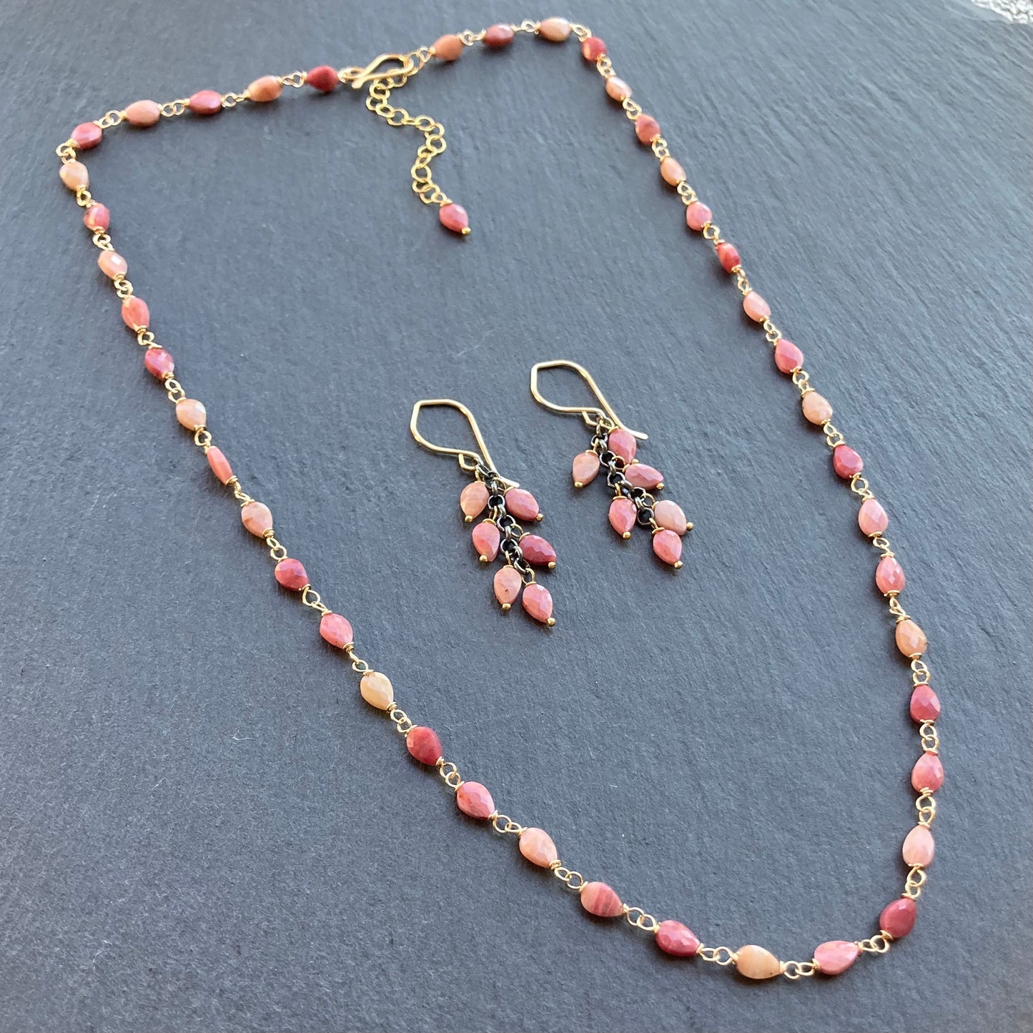 Rhodonite & Gold Necklace