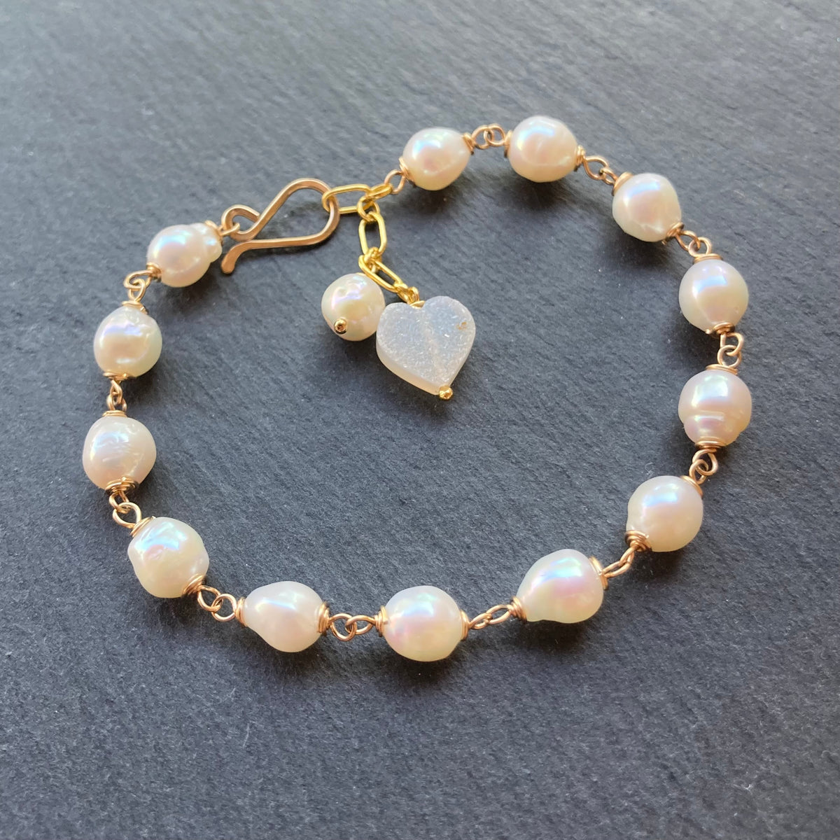 Freshwater Baroque Pearl & Gold Bracelet
