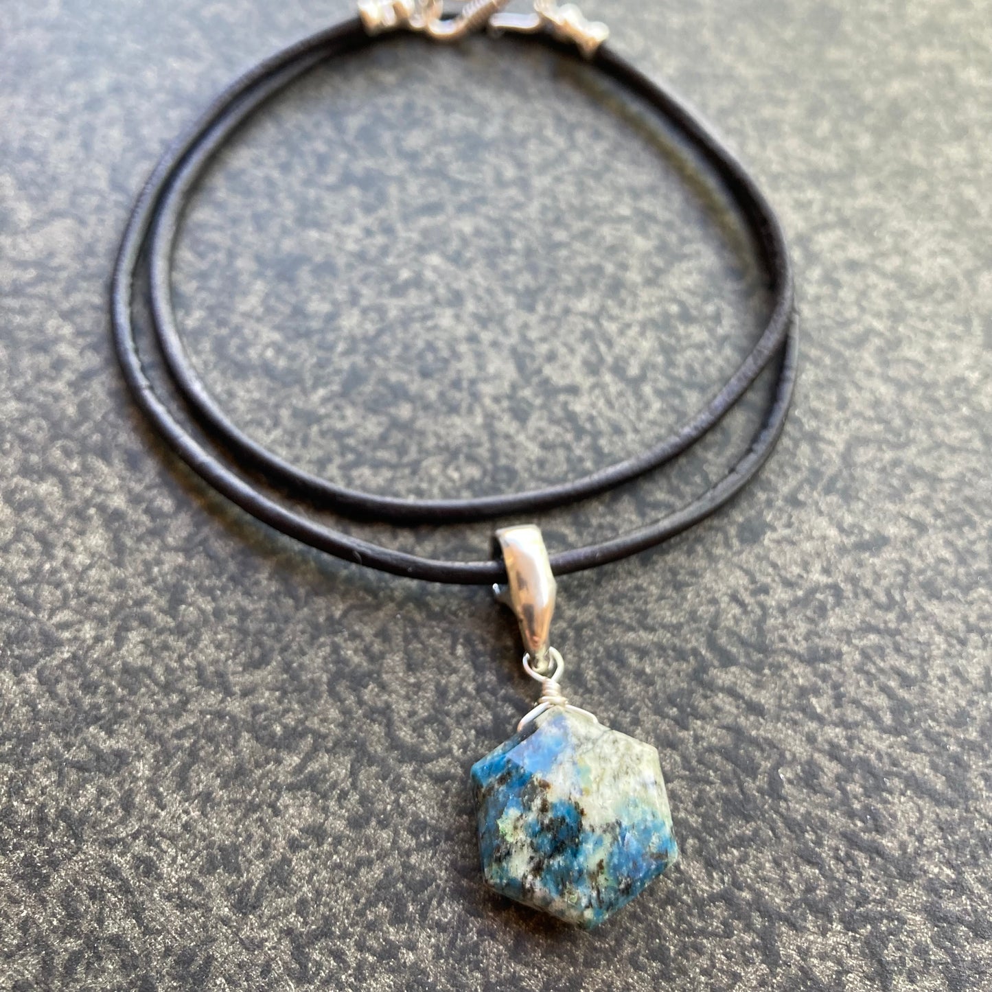 K2 Jasper & Sterling Silver Leather Choker