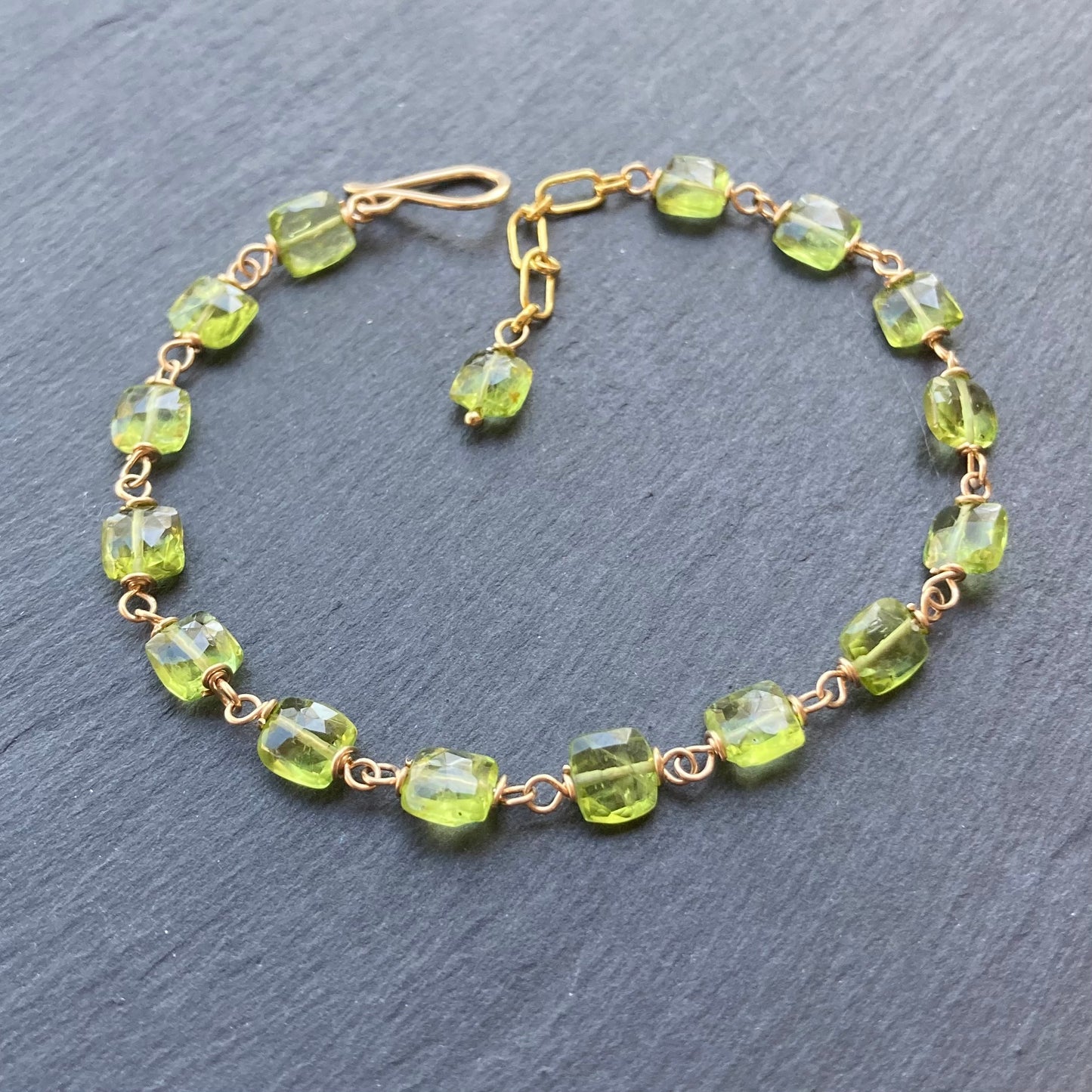 Peridot & Gold Bracelet