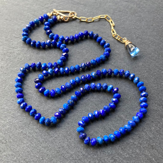 Lapis Lazuli Hand Knotted Silk Necklace