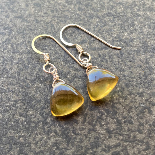 Beer Quartz & Sterling Silver Earrings