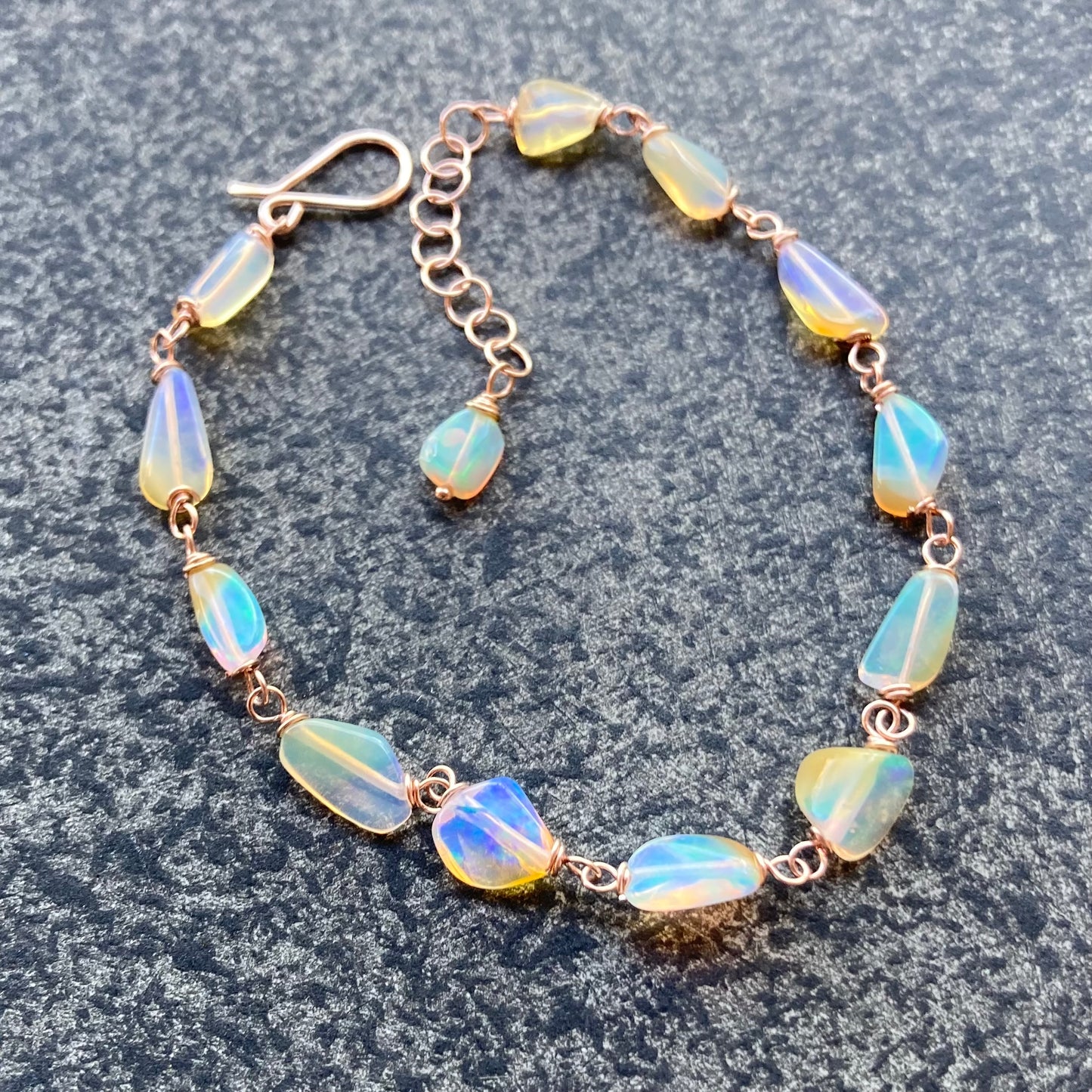 Ethiopian Opal & Rose Gold Bracelet