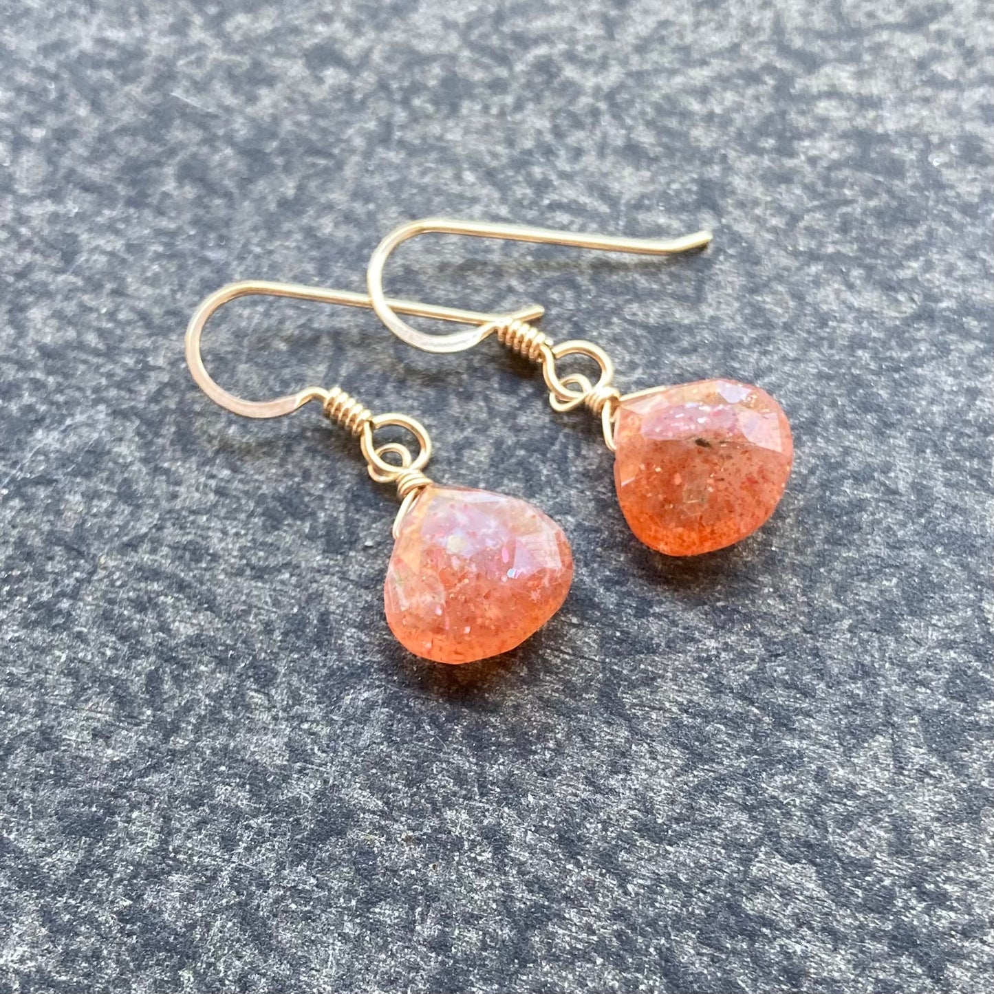 Oregon Sunstone & Gold Earrings