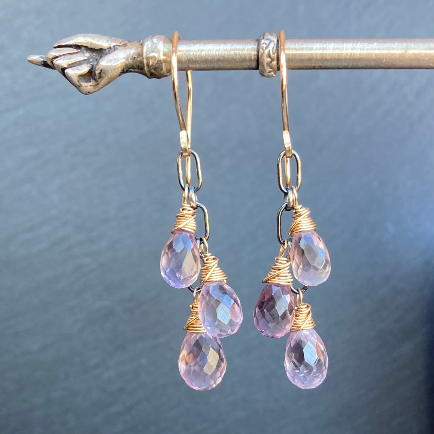 Ametrine & Mixed Metal Cascade Earrings