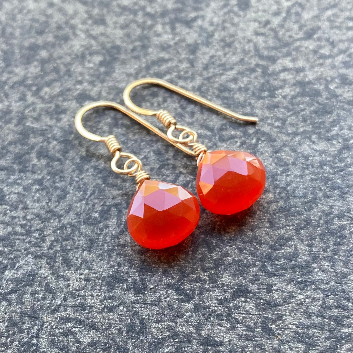 Carnelian & Gold Earrings