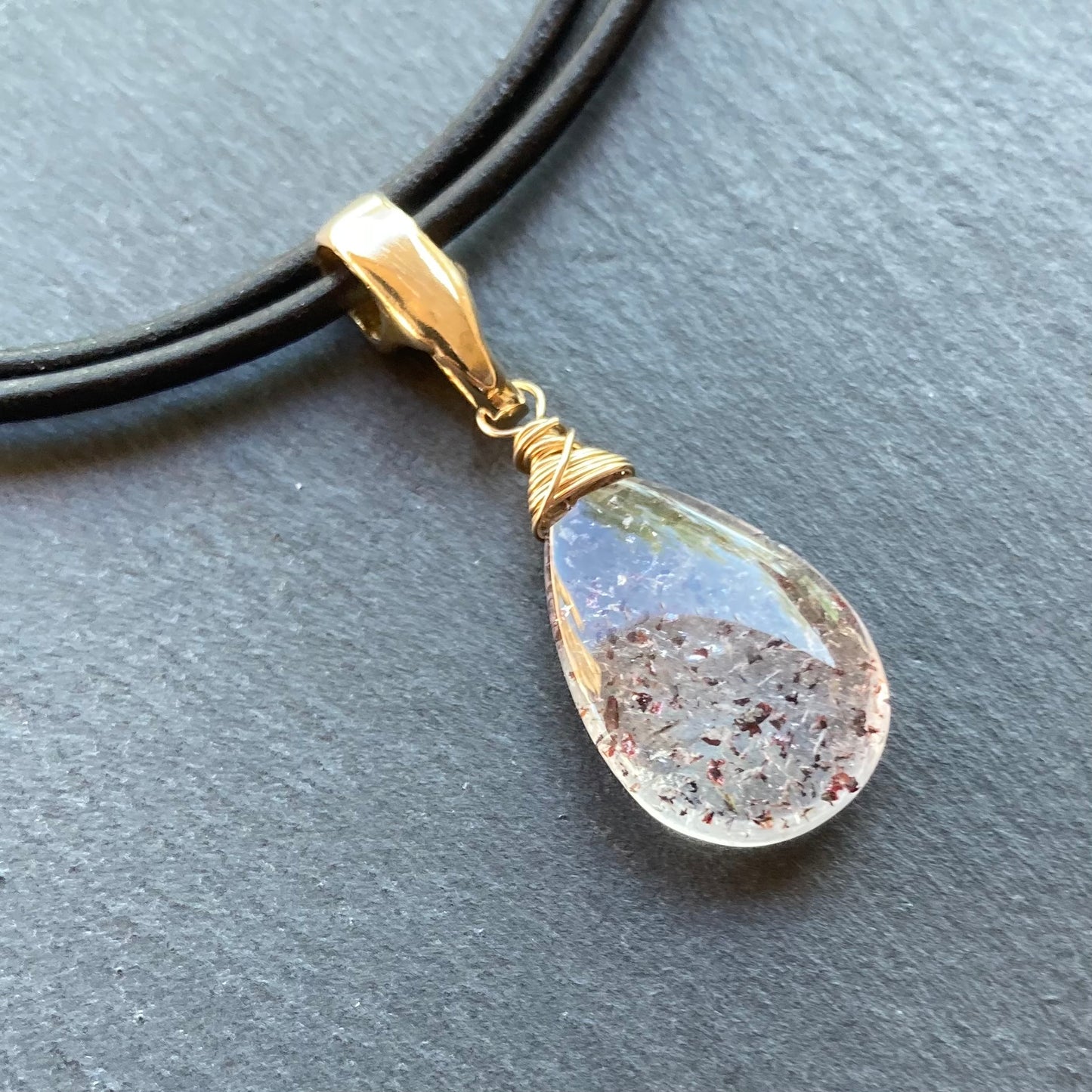 Lepidocrocite & Bronze Genuine Leather Choker